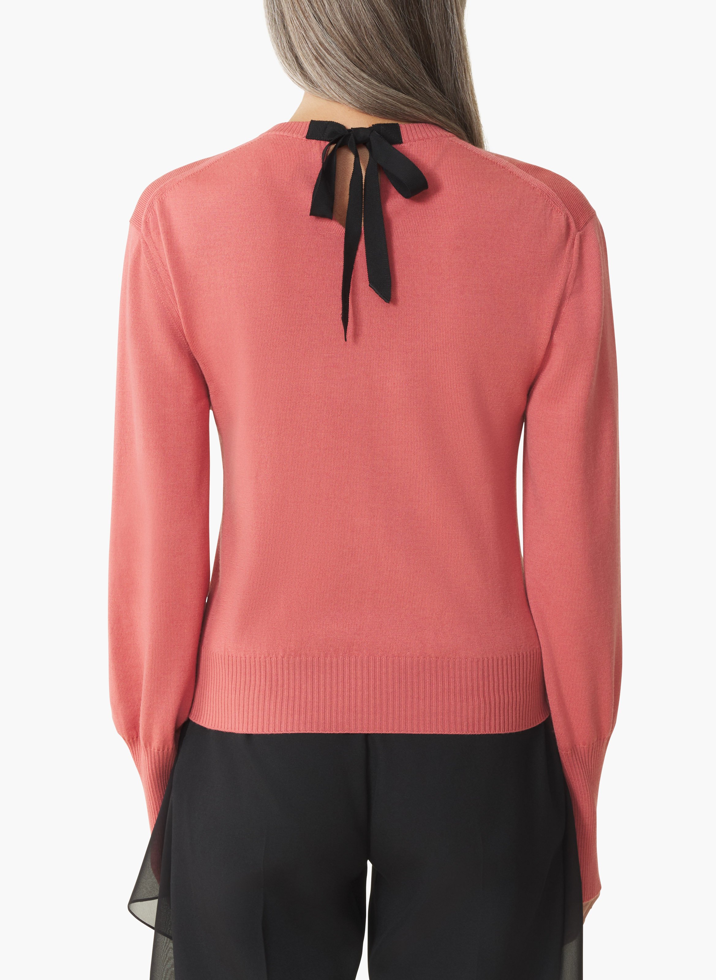 Pull détail gros grain en mérinos LANVIN Rose