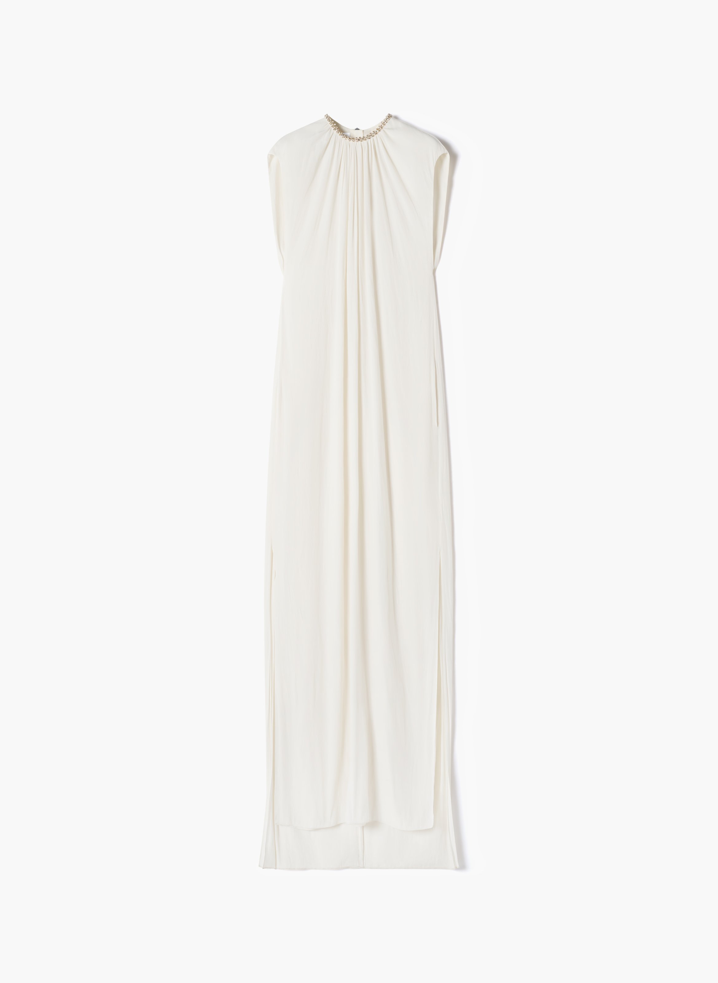 Robe brodée en charmeuse LANVIN Blanc