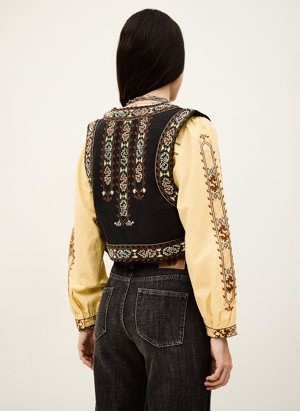 Veste sans manches brodée fosca BA&SH Noir