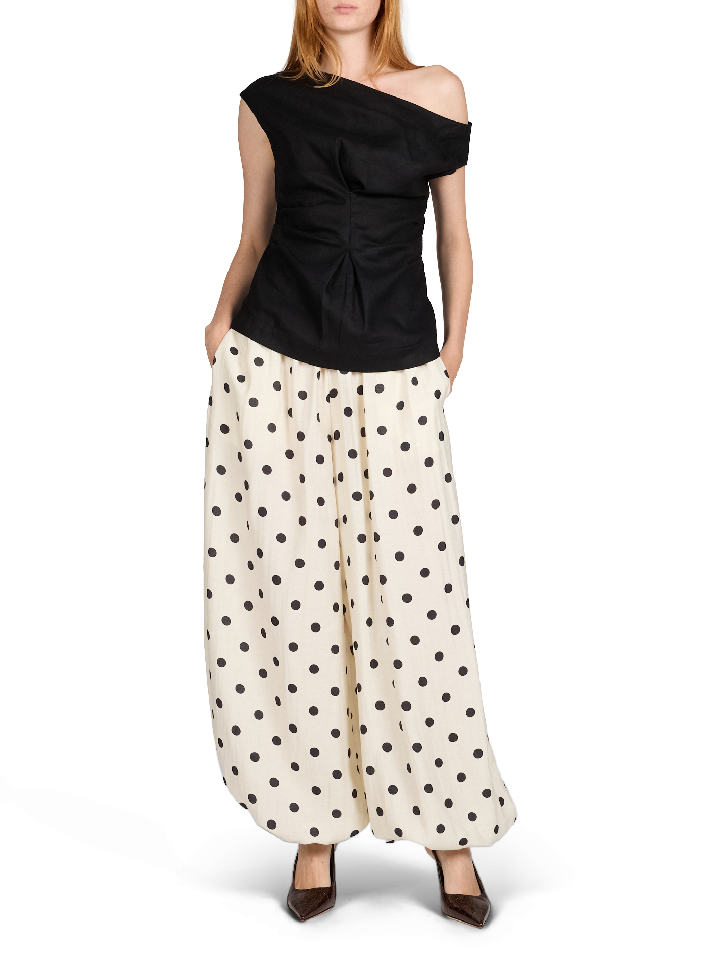 Ärmelloses Top aus plissiertem Leinen-Mix TOPSHOP Schwarz