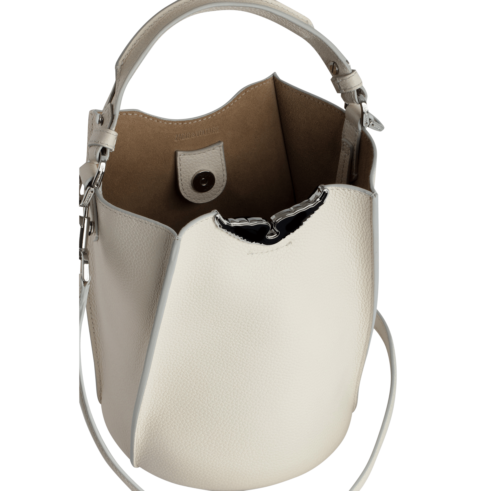 Sac seau en cuir grainé borderline ZADIG&VOLTAIRE Blanc