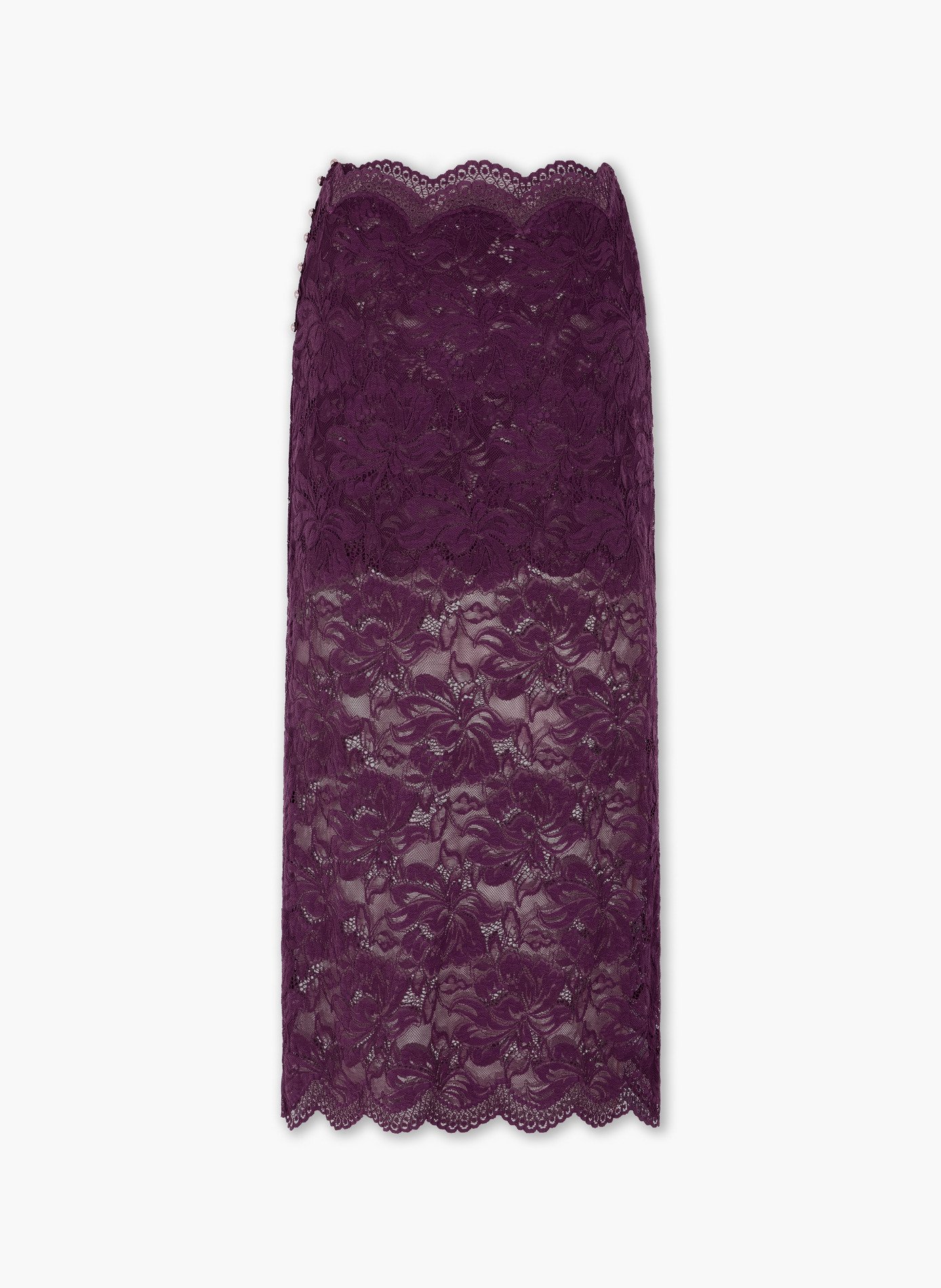 Jupe midi en dentelle superposée RABANNE Violet