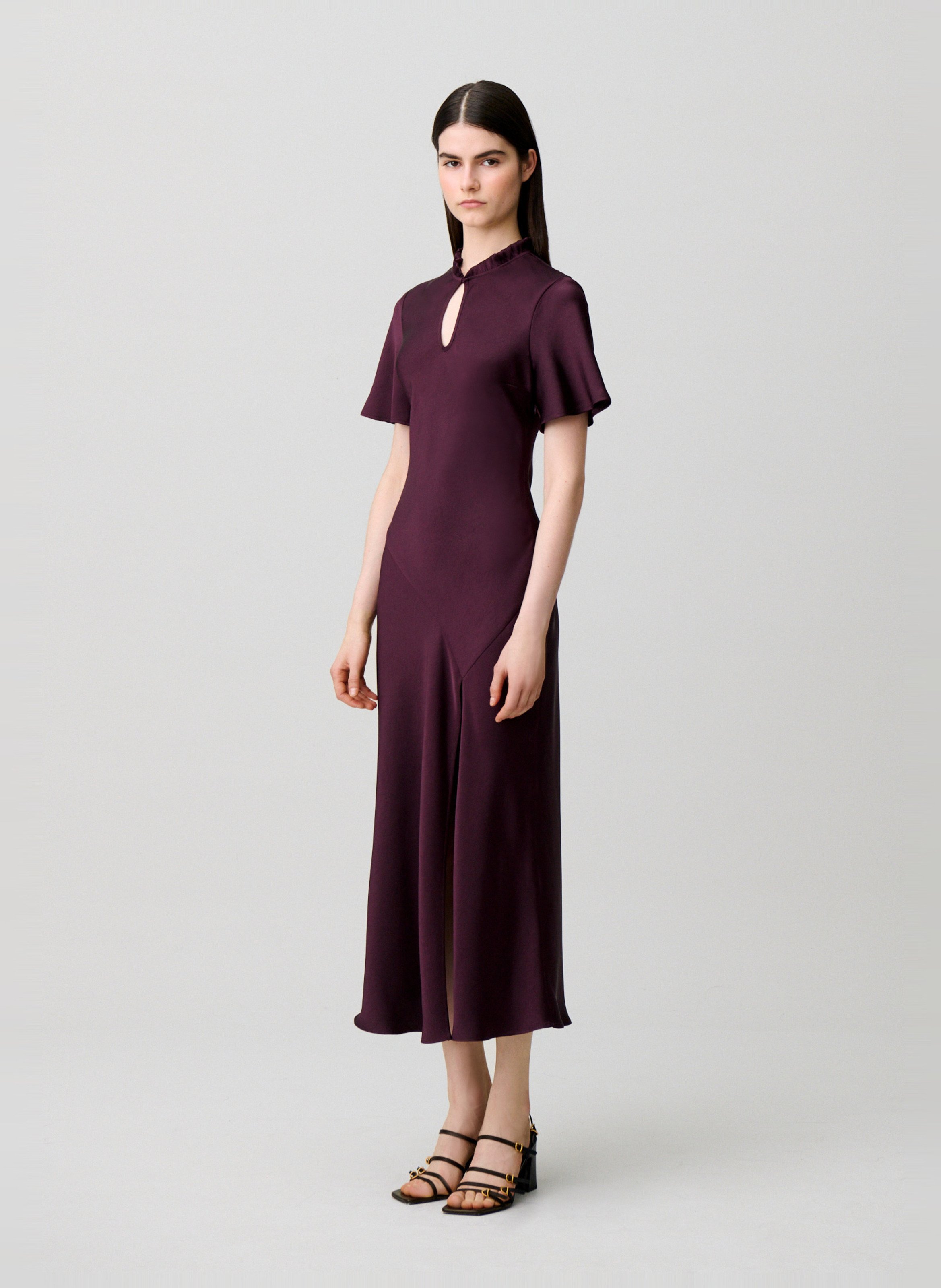 Robe longue cintrée manches courtes CLAUDIE PIERLOT Violet