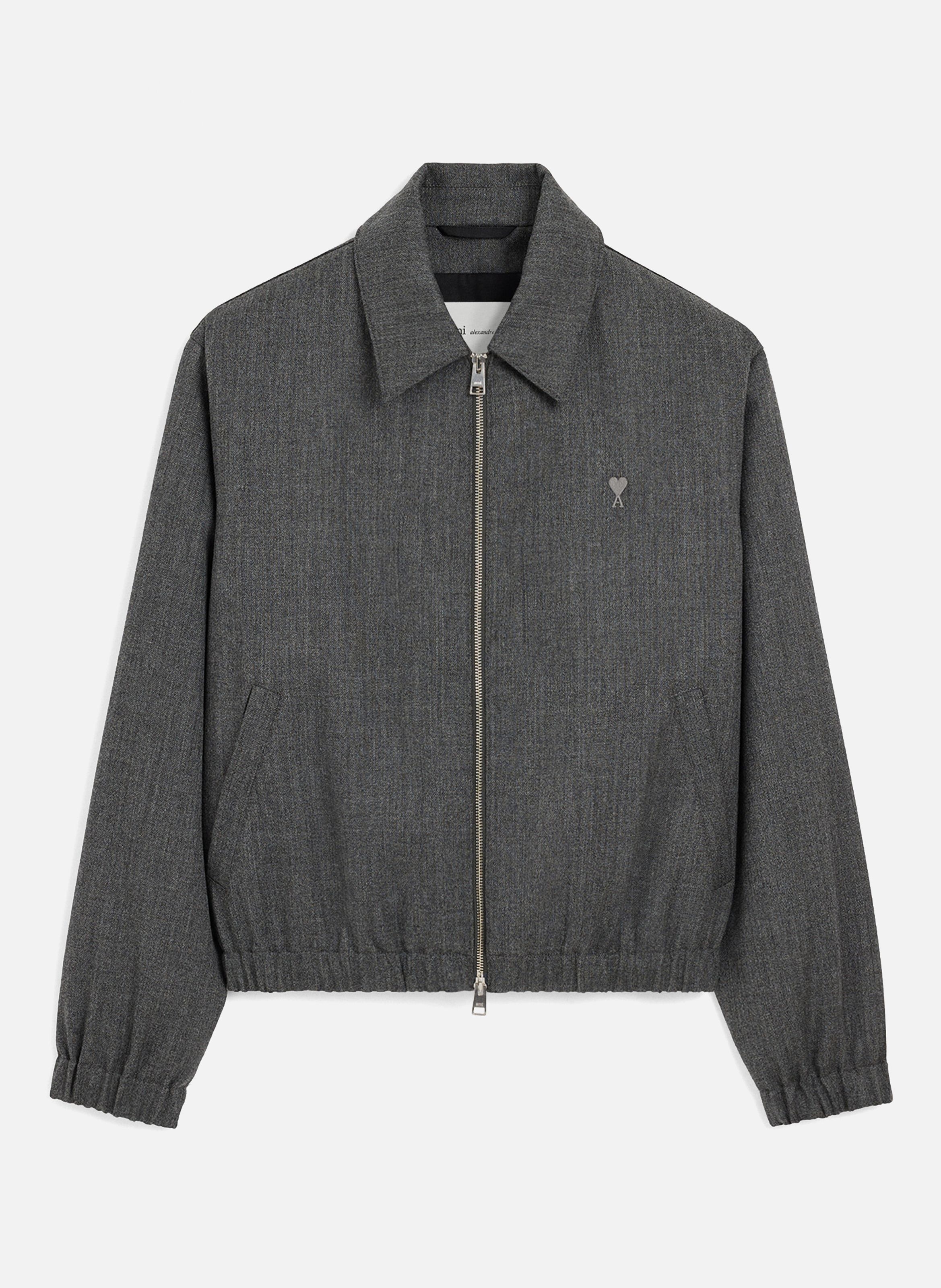 Blouson rembourré en laine ami de coeur AMI PARIS Gris