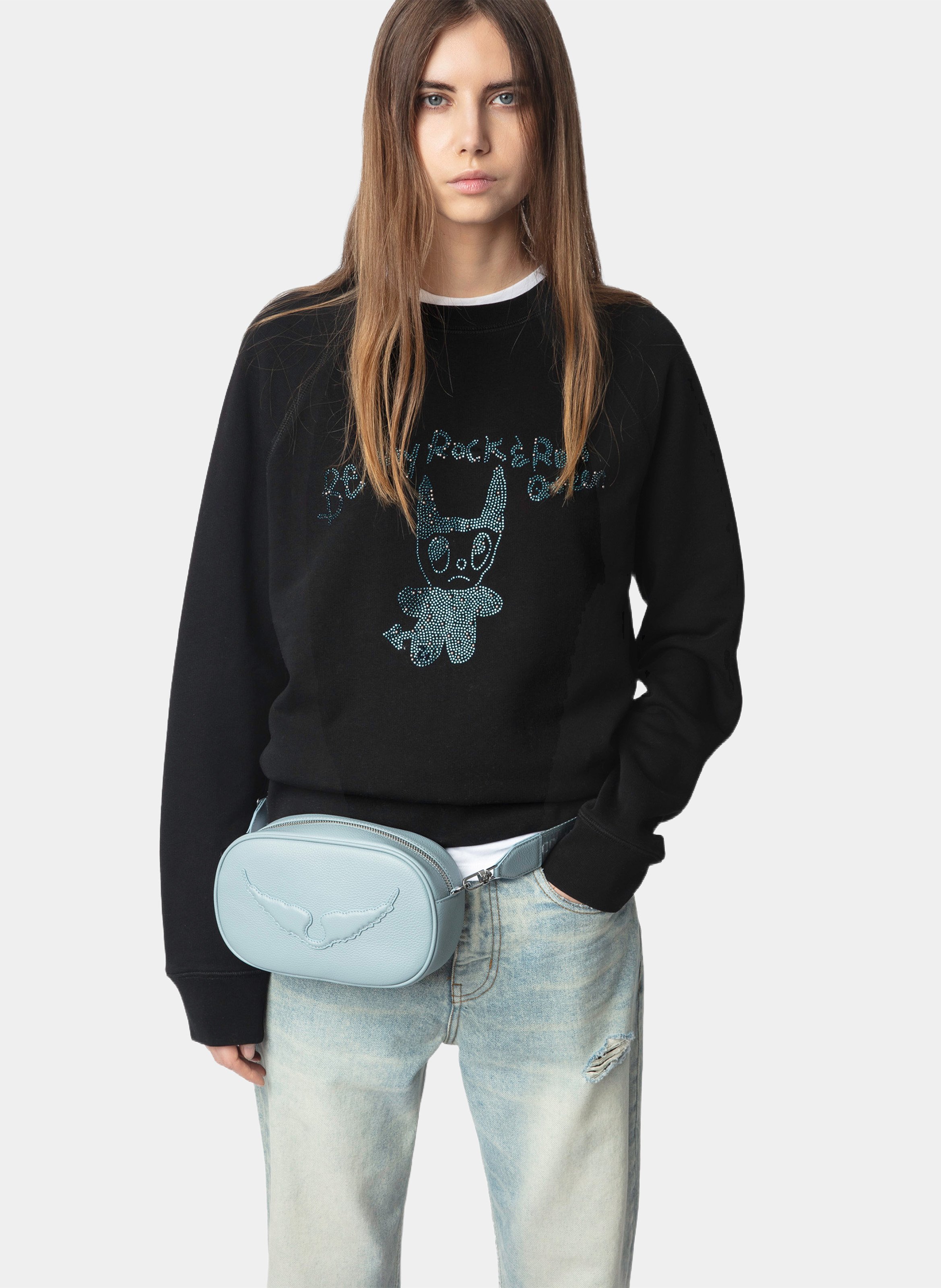 Sweat imprimé en coton upper ZADIG&VOLTAIRE Noir
