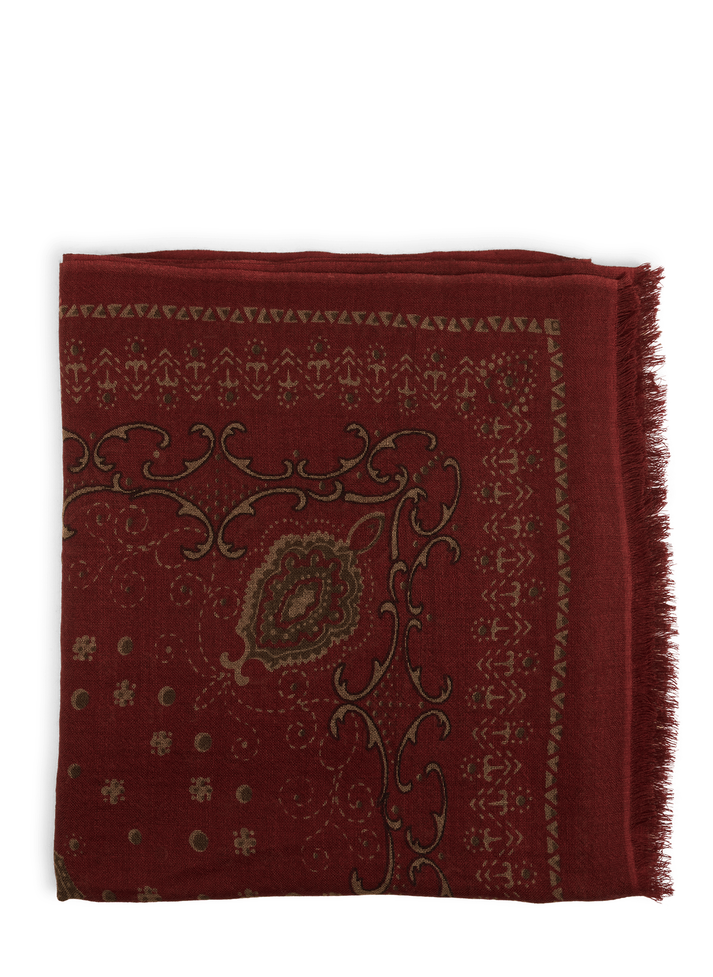 Sjaal met motieven van zuivere wol SAISON 1865 Rood