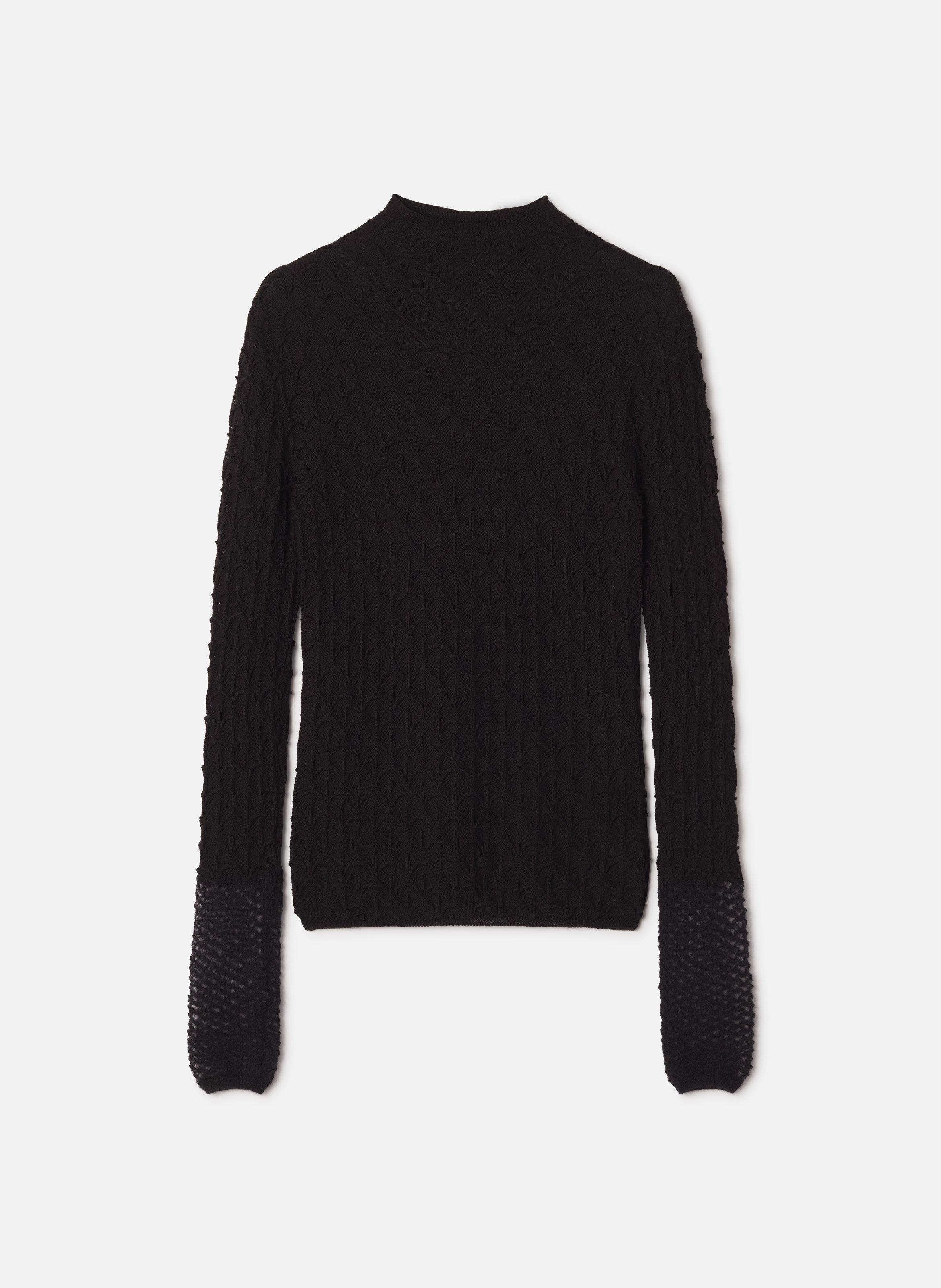 Haut col montant en laine et en mohair LANVIN Noir