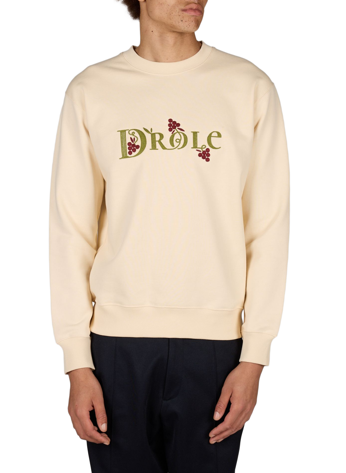 Round neck cotton sweatshirt DROLE DE MONSIEUR Beige
