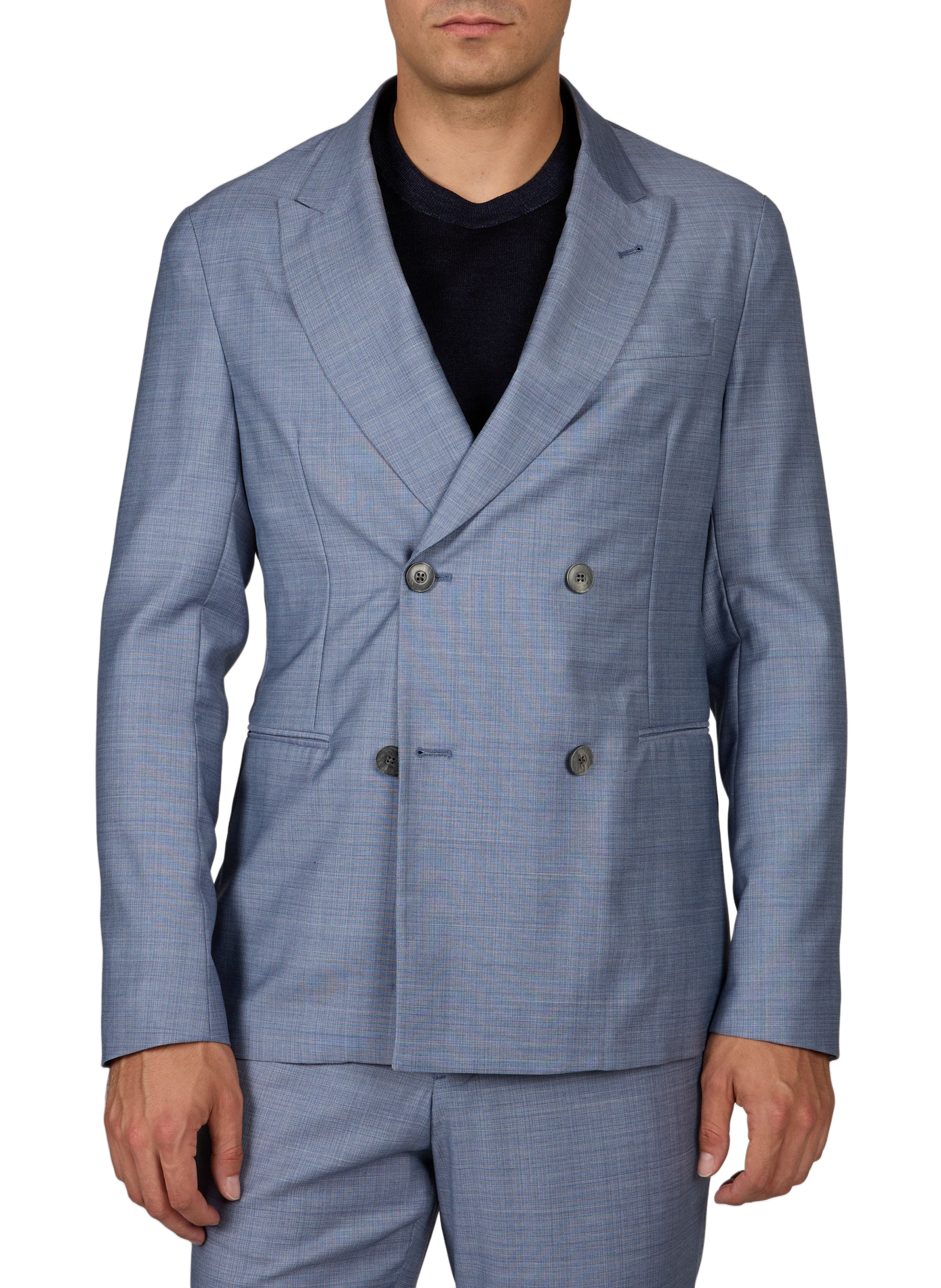 Two-piece virgin wool tweed suit EMPORIO ARMANI Blue