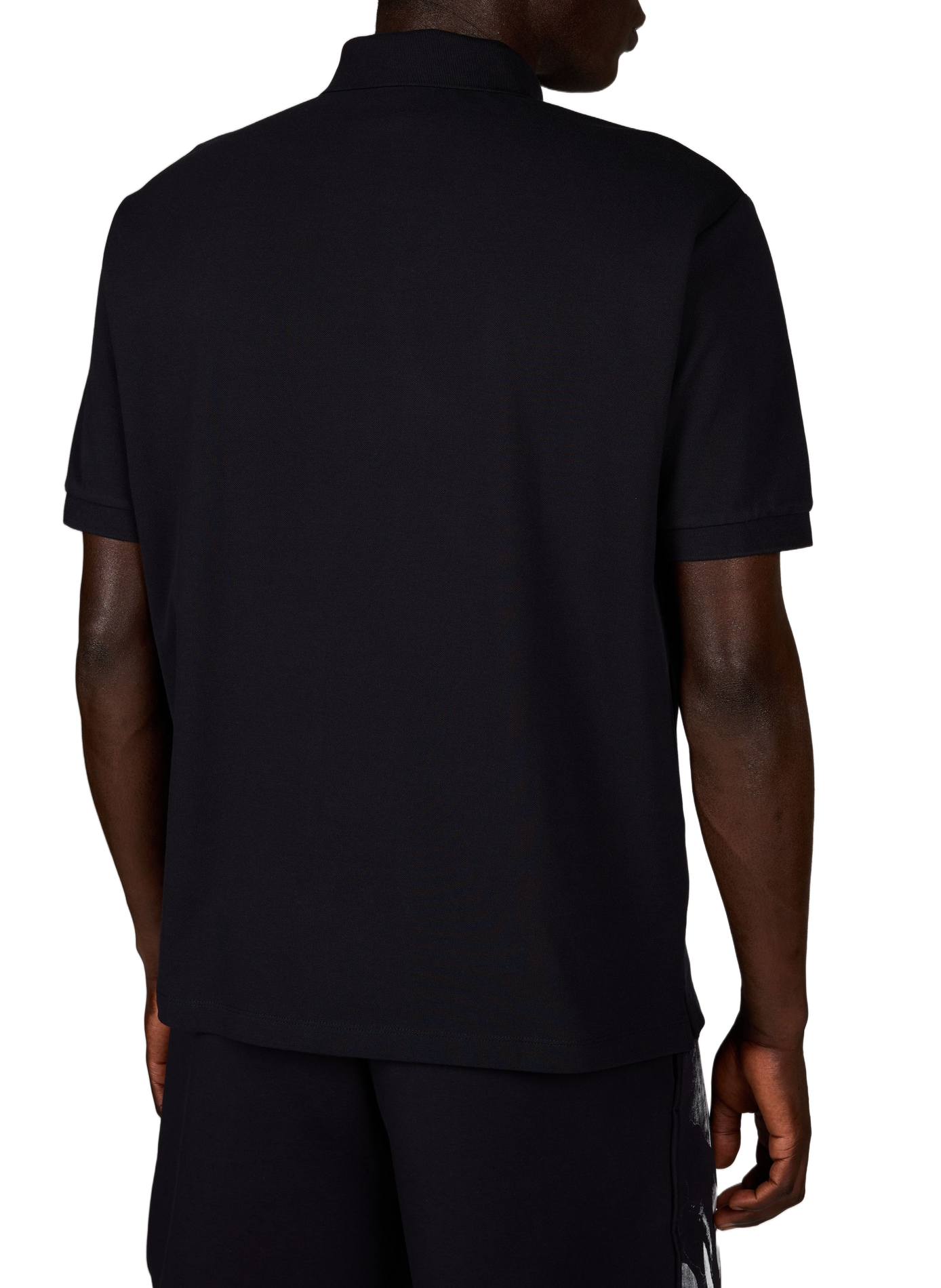 Straight polo shirt with embroidered logo in blended cotton. ARMANI EXCHANGE Blue