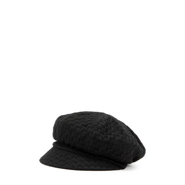 Beret brodé en maille brillante Beret brodé en maille brillante