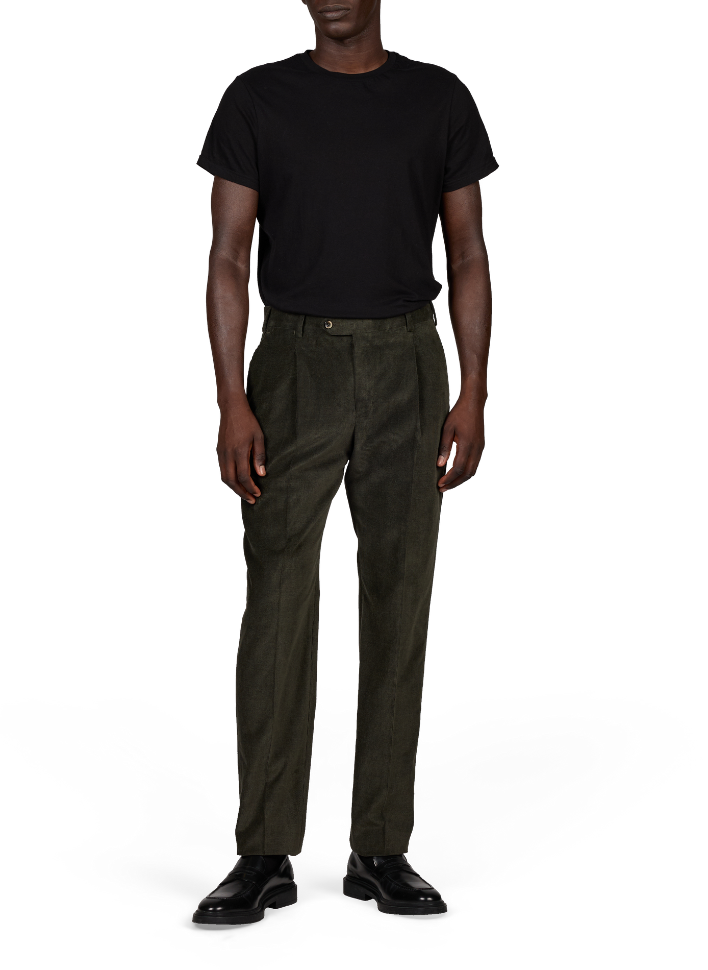 Straight corduroy cotton pants PT01 Khaki