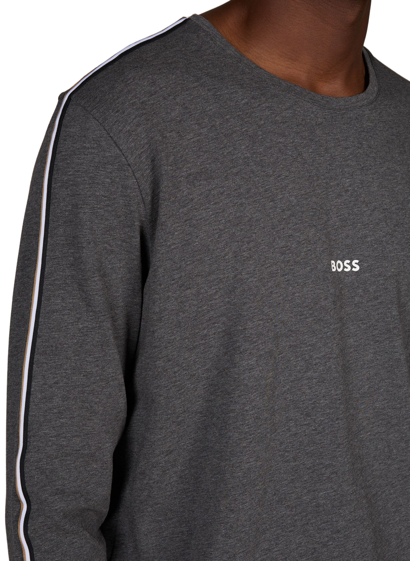 T-shirt met ronde hals en rechte pasvorm BOSS Grijs