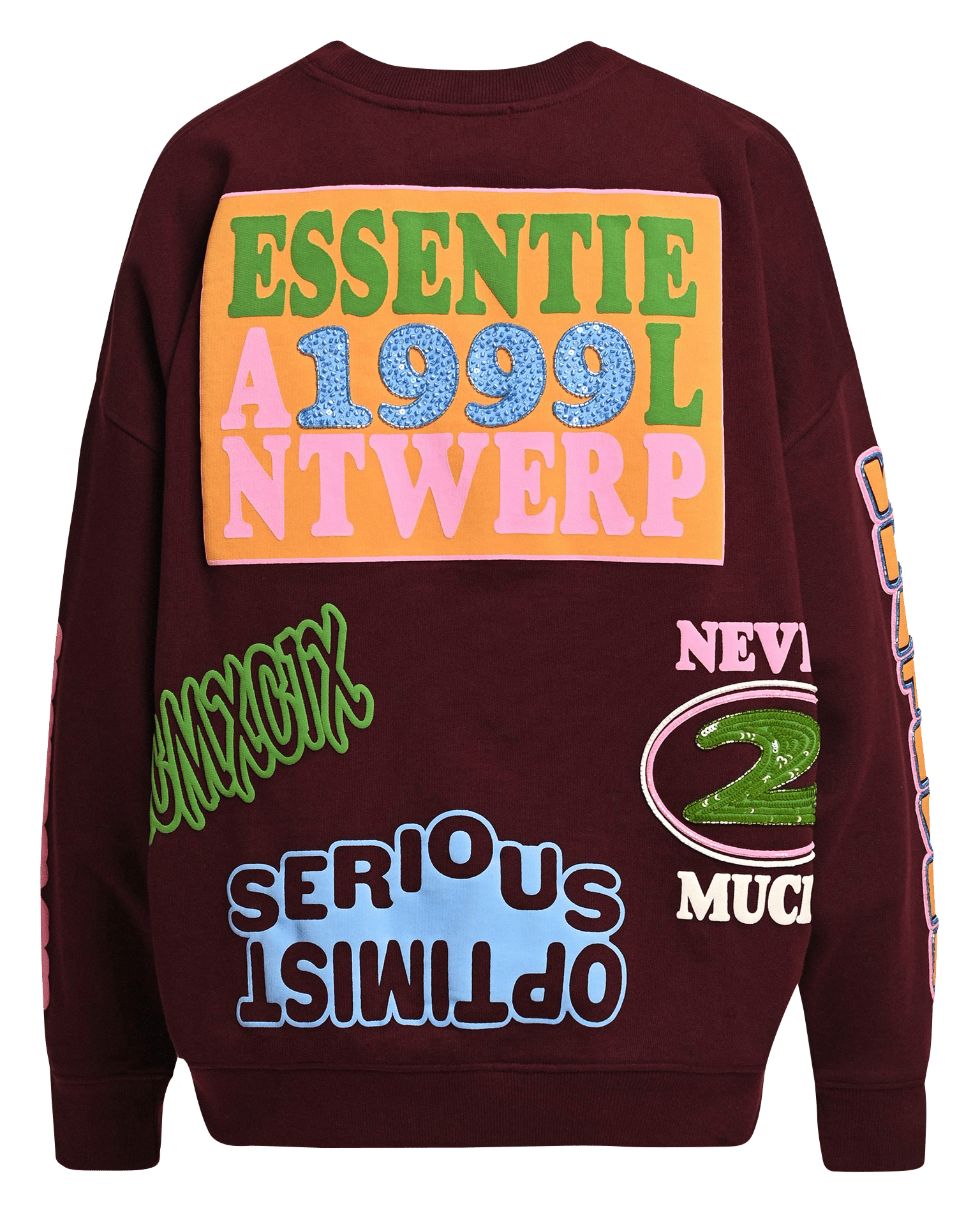 Sweat ample col rond imprimé en coton kampus ESSENTIEL ANTWERP Rouge