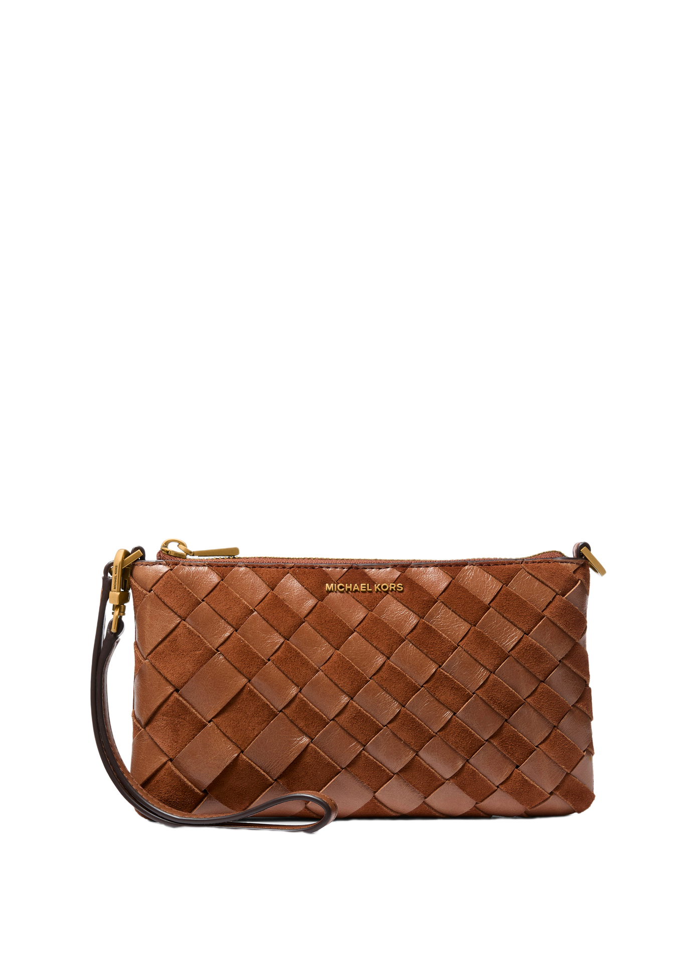 Clutch mit Riemen aus geflochtenem Leder MICHAEL KORS Braun