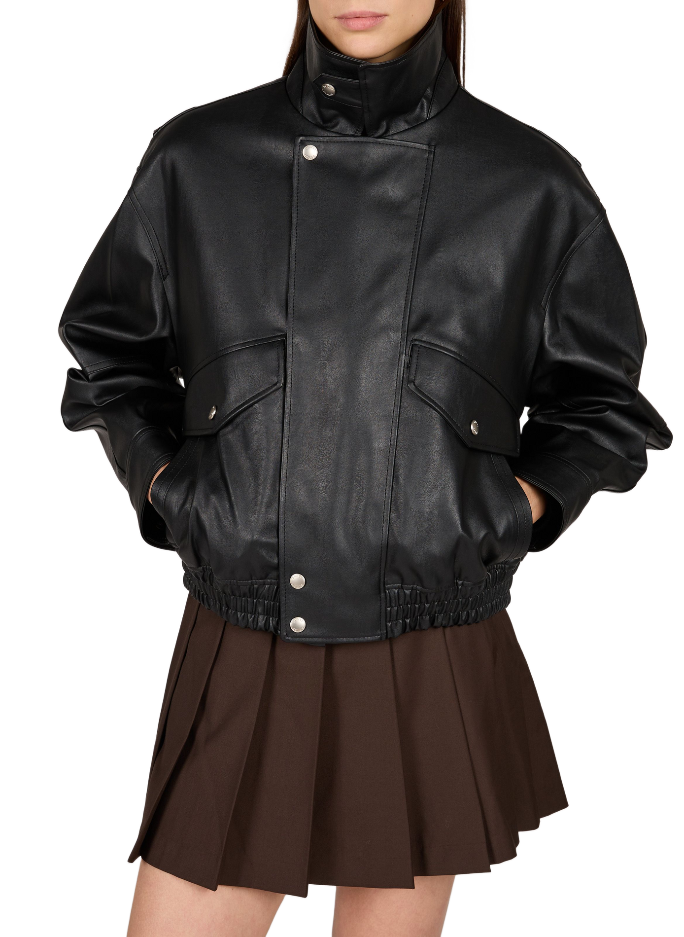 Blouson ample col classique zippé DUNST Noir