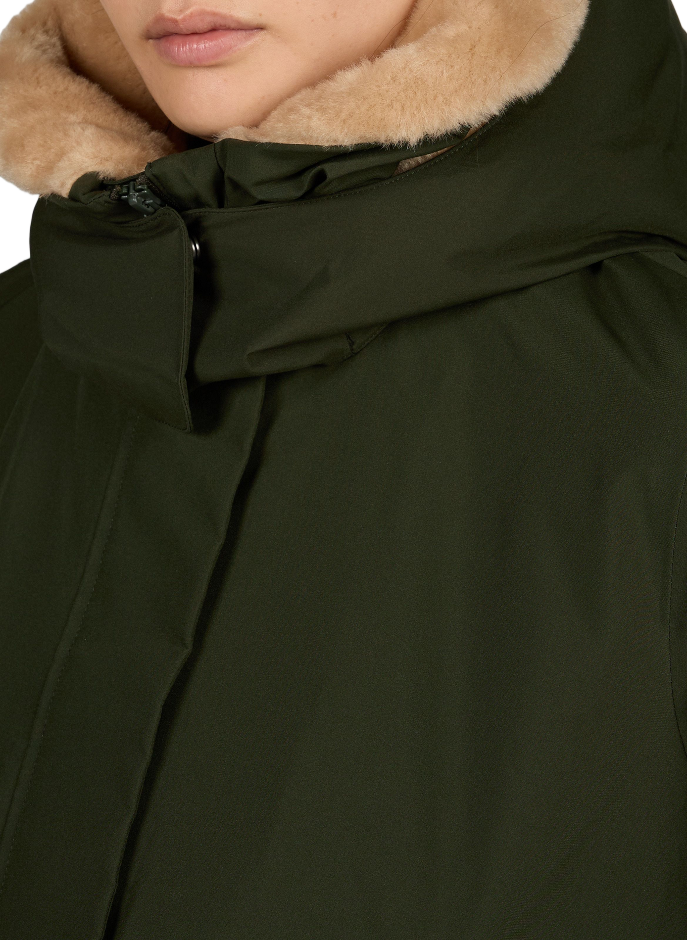 Oversized coat with removable hood SAVE THE DUCK Khaki