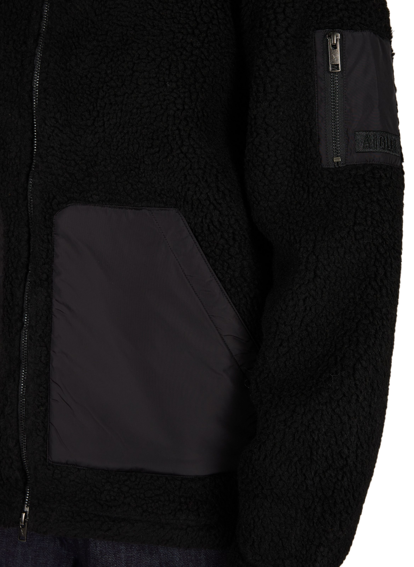 Fluffy teddy-collar gilet AIGLE Black
