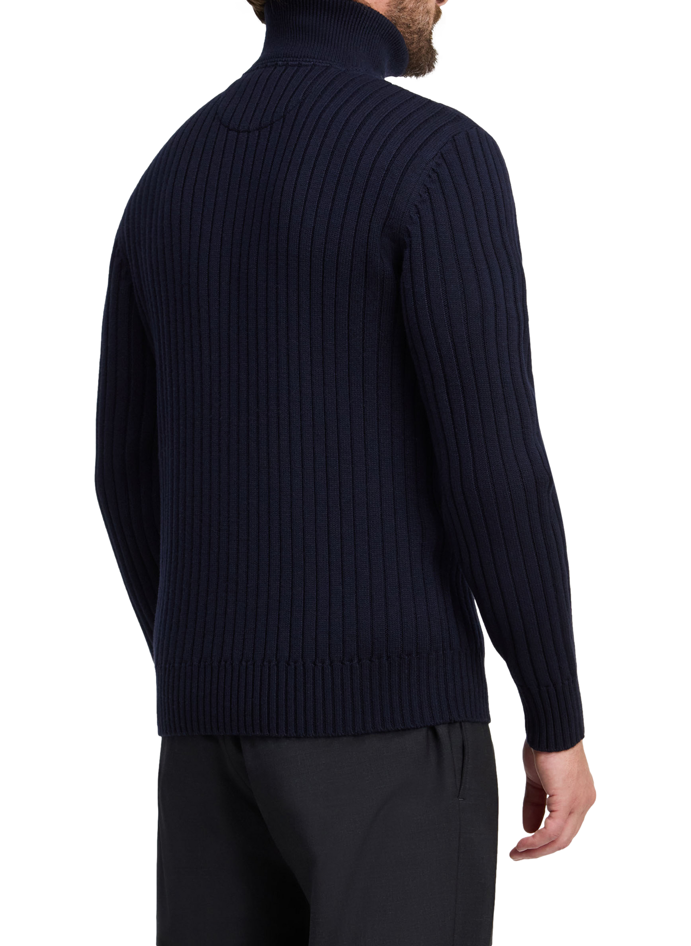 Pull slim col montant zippé en coton EDEN PARK Blue