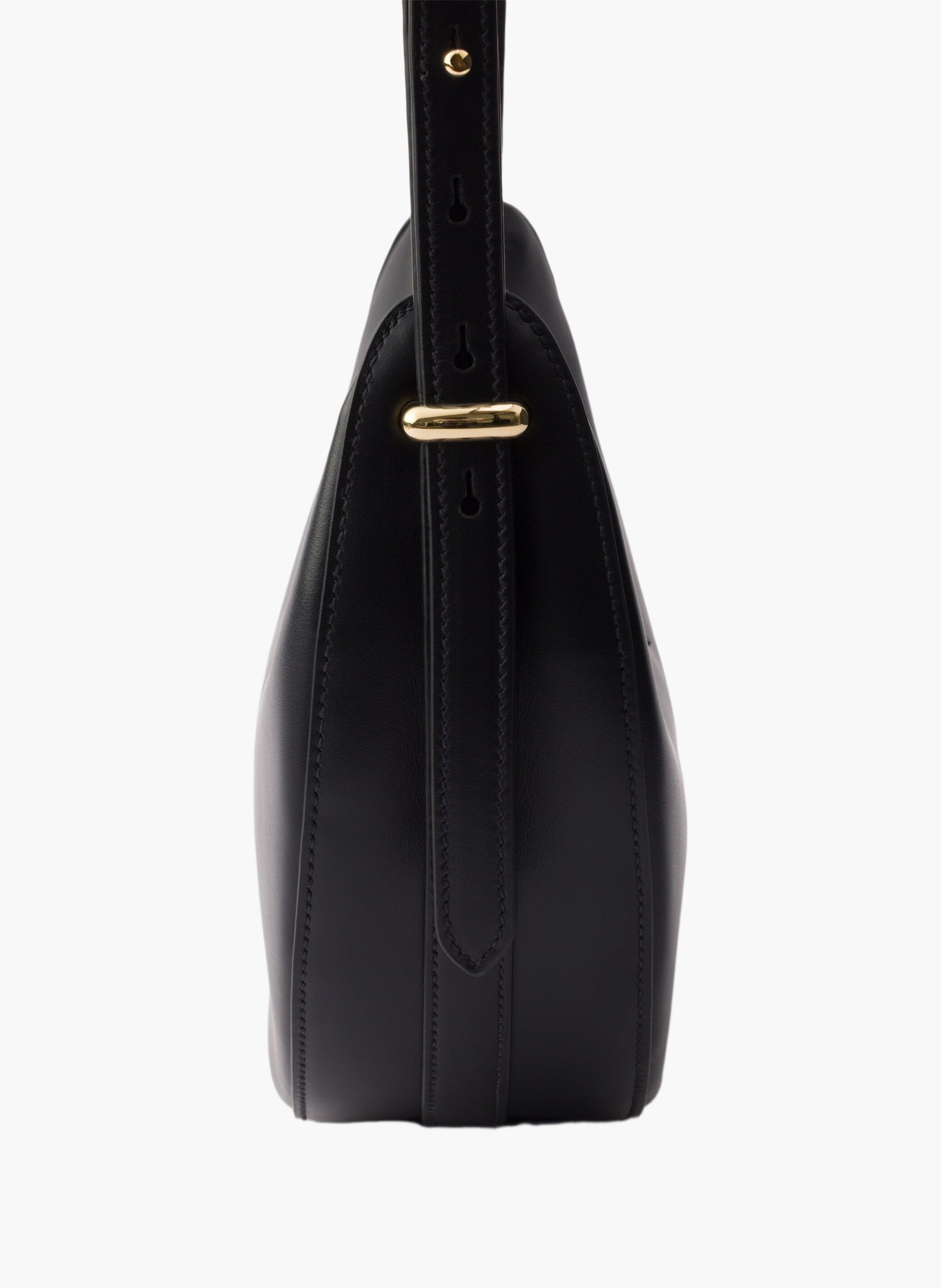 Petit sac porté épaule prada arqué en cuir PRADA Noir