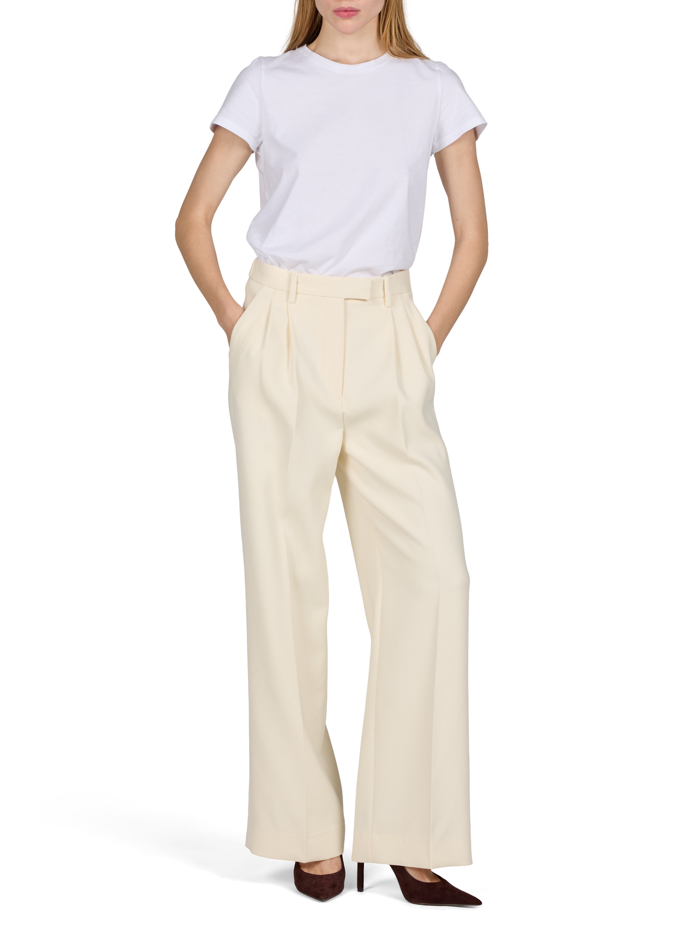 Amel wide-leg trousers | Beige ALMADA Women