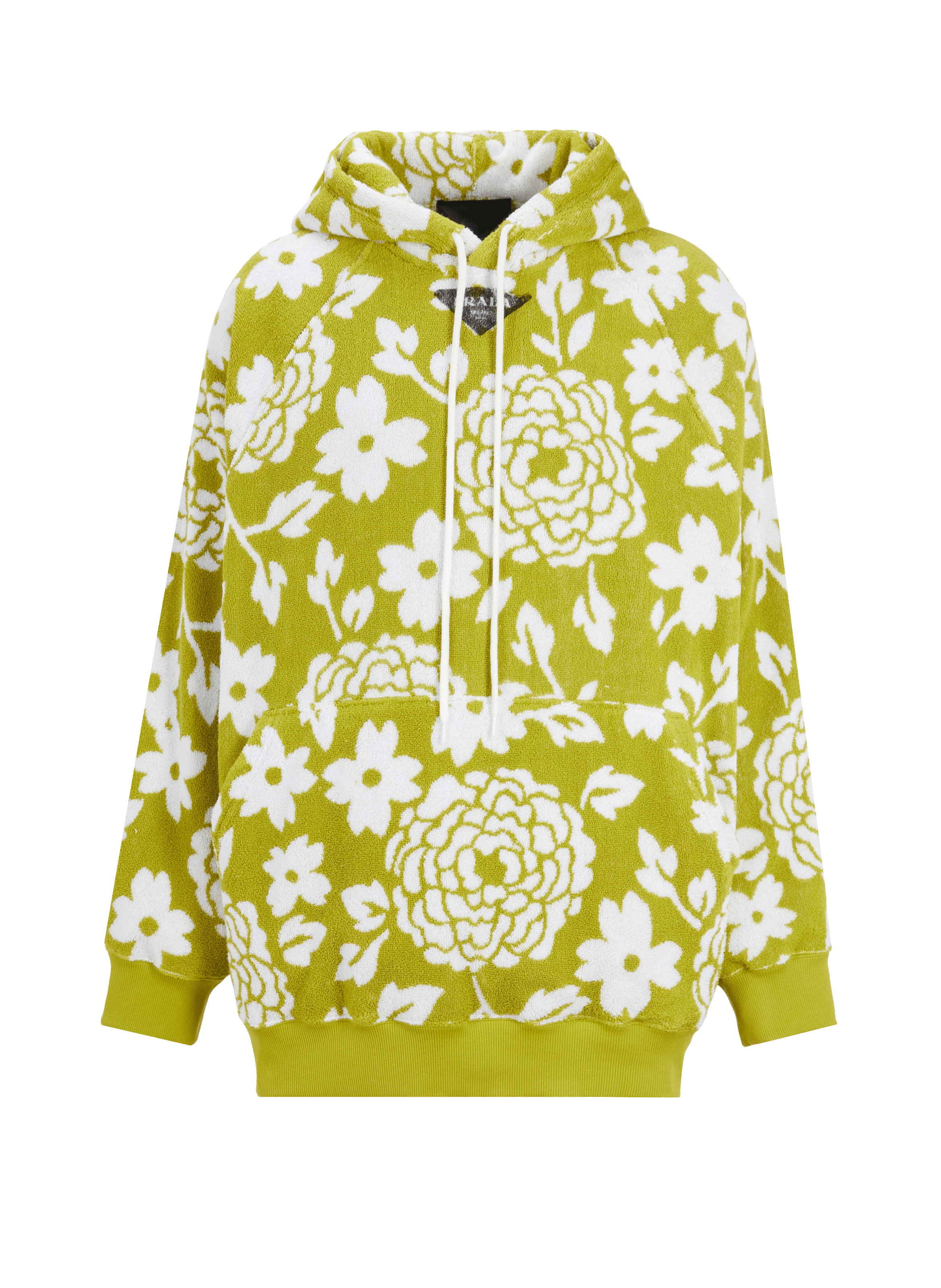 PRADA Jacquard towelling hoodie Green