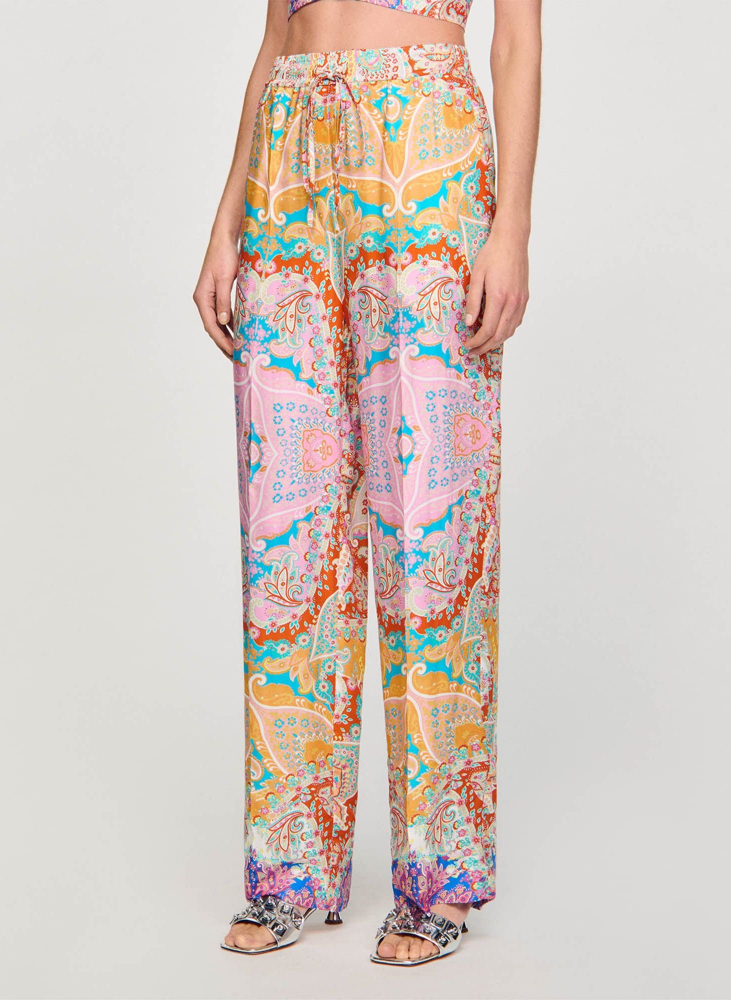 Haut Femme Sandro Paris Sans Manches Taille 2 - Soie Multicolore, Occasion Très Bon état