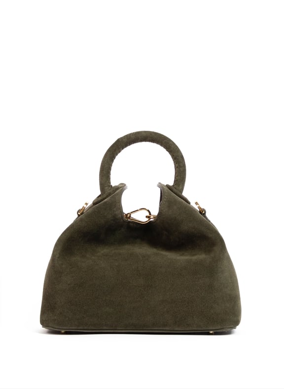 Sac à main baozi en daim Kaki by ELLEME ELLEME Sac à main baozi en daim Kaki