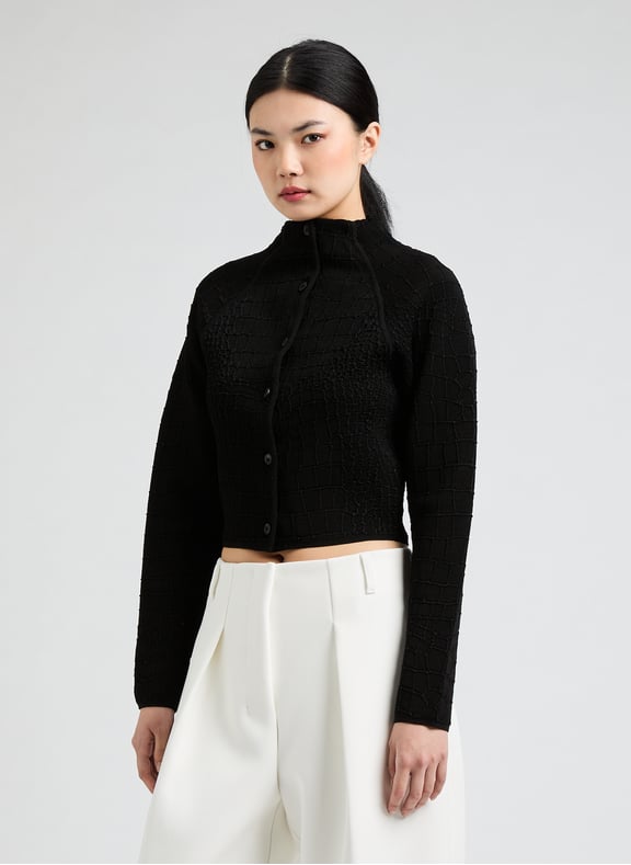 The short Scala cardigan Black by JACQUEMUS JACQUEMUS The short Scala cardigan Black