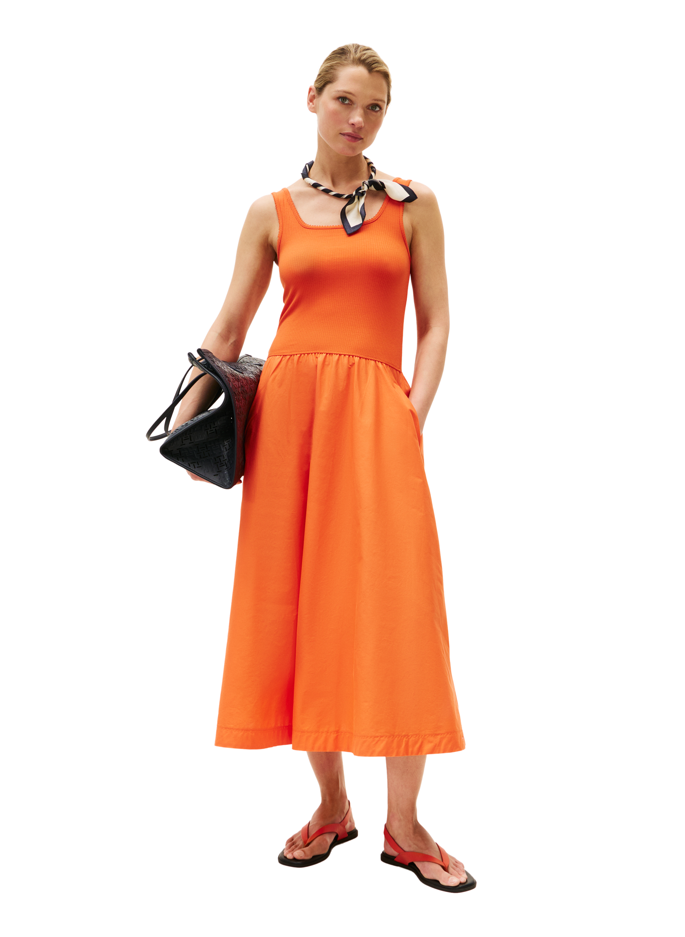 Robe ample bi-matière  TOMMY HILFIGER Orange