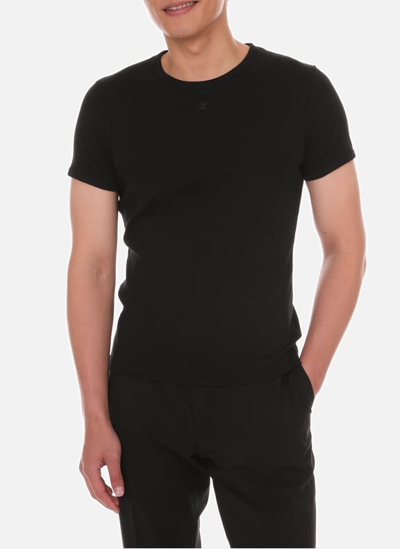 Cotton T-shirt Black by COURRÈGES COURRÈGES Cotton T-shirt Black