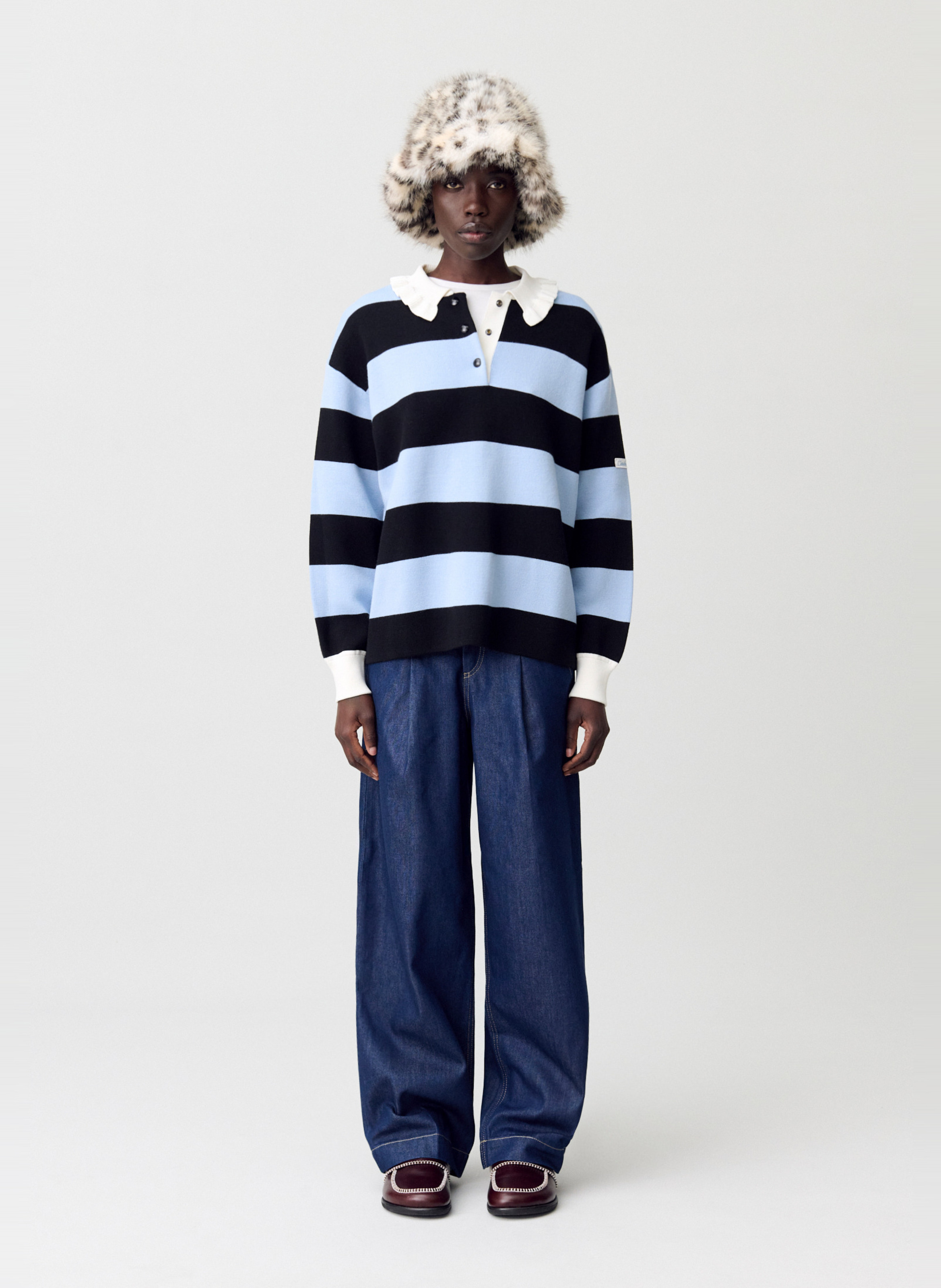 Pull col polo à rayures manon CLAUDIE PIERLOT Multicolore