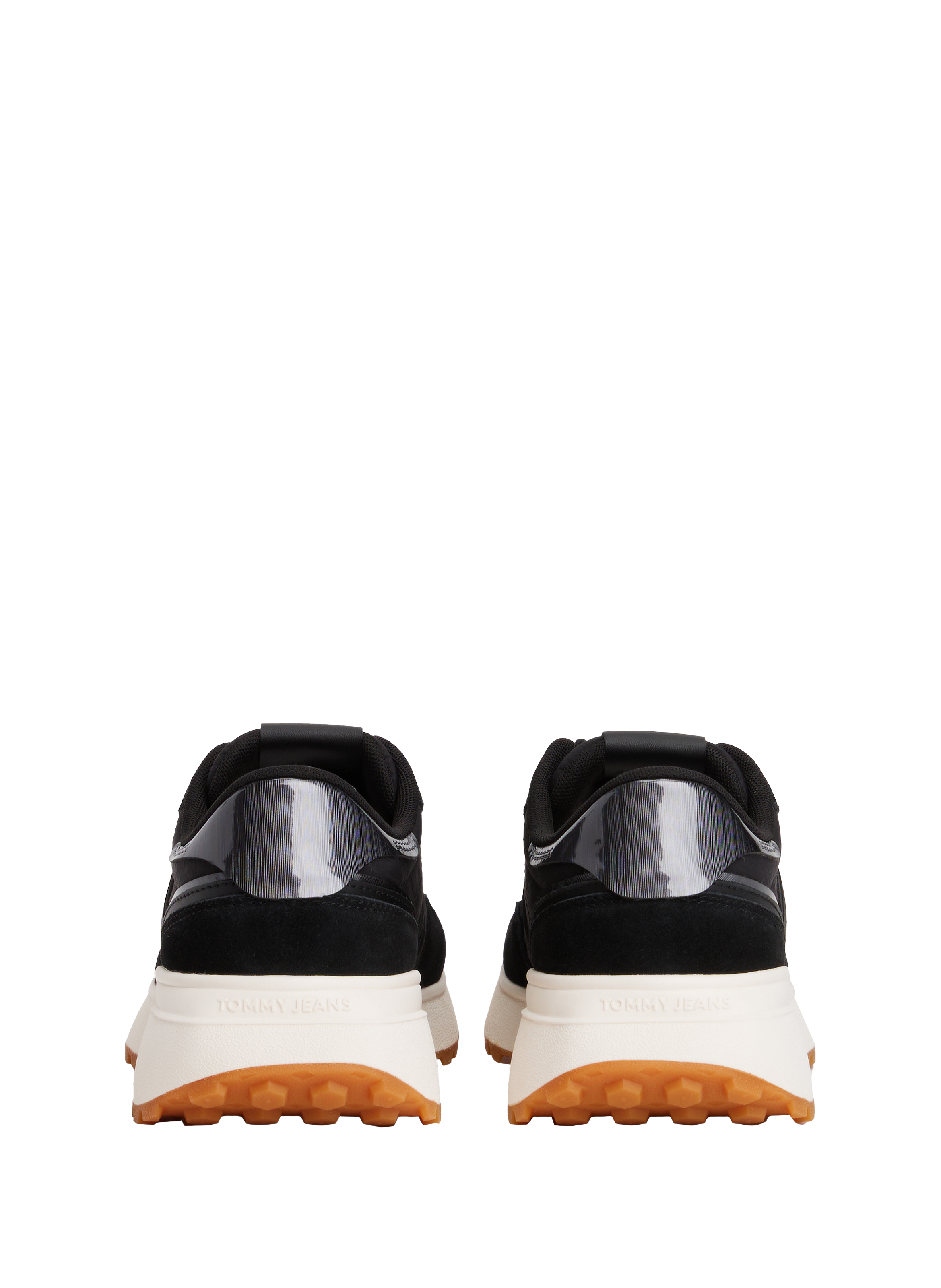 Baskets en cuir multitextures crantées TOMMY HILFIGER Noir