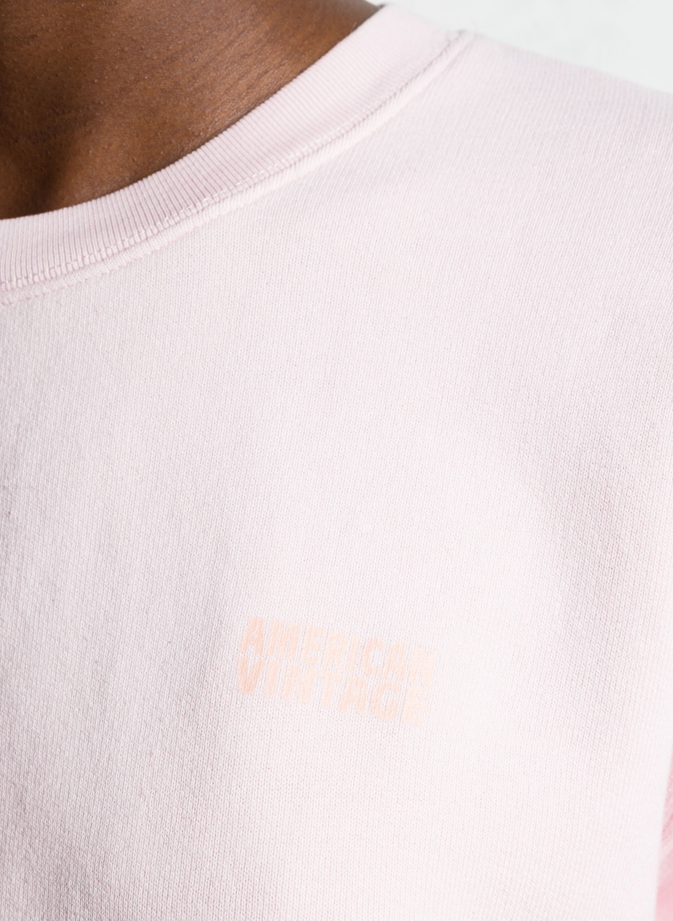 Sweat court col rond en coton mélangé izubird AMERICAN VINTAGE Rose