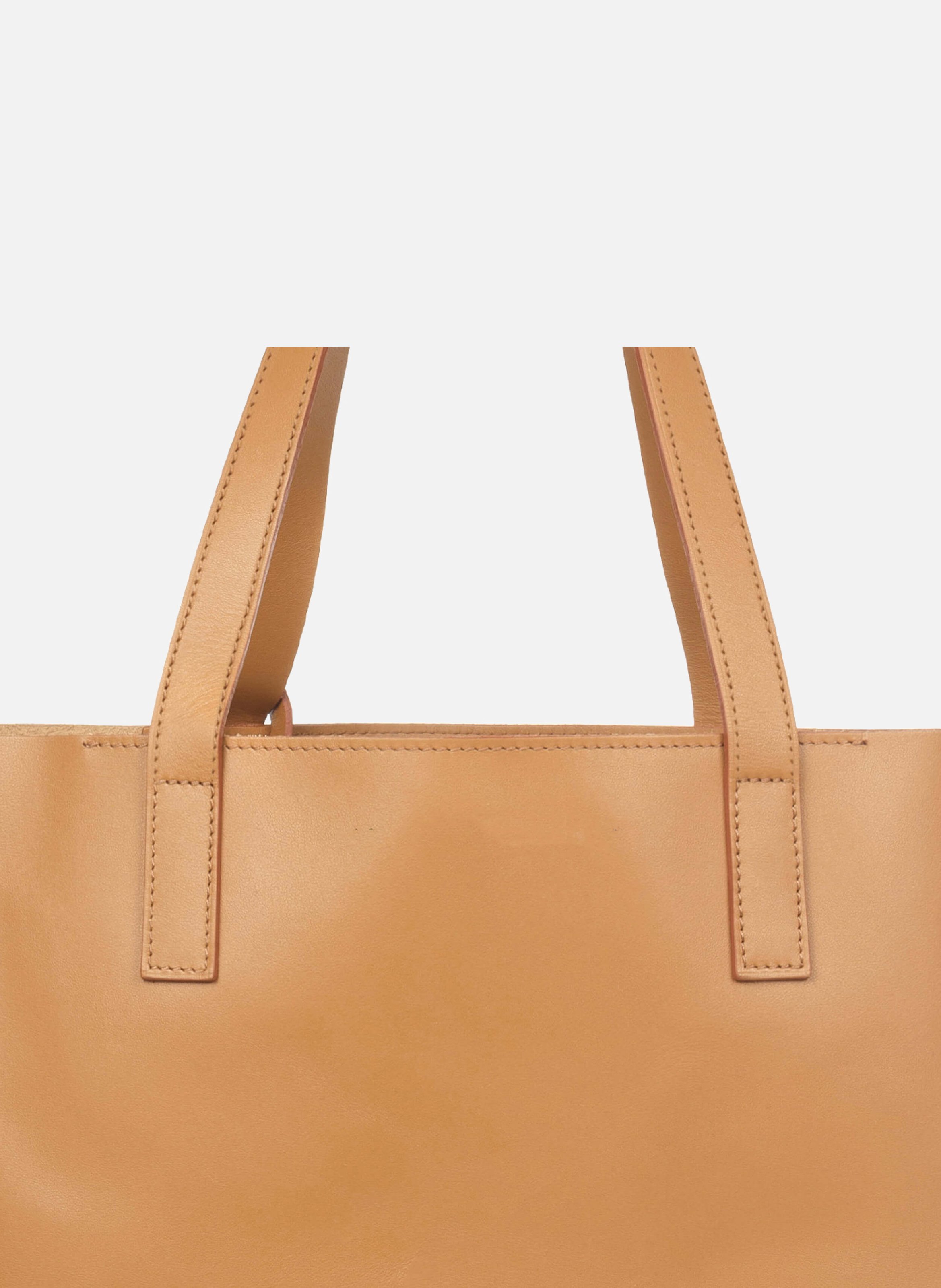 Sac cabas cuir lisse JULES & JENN Marron