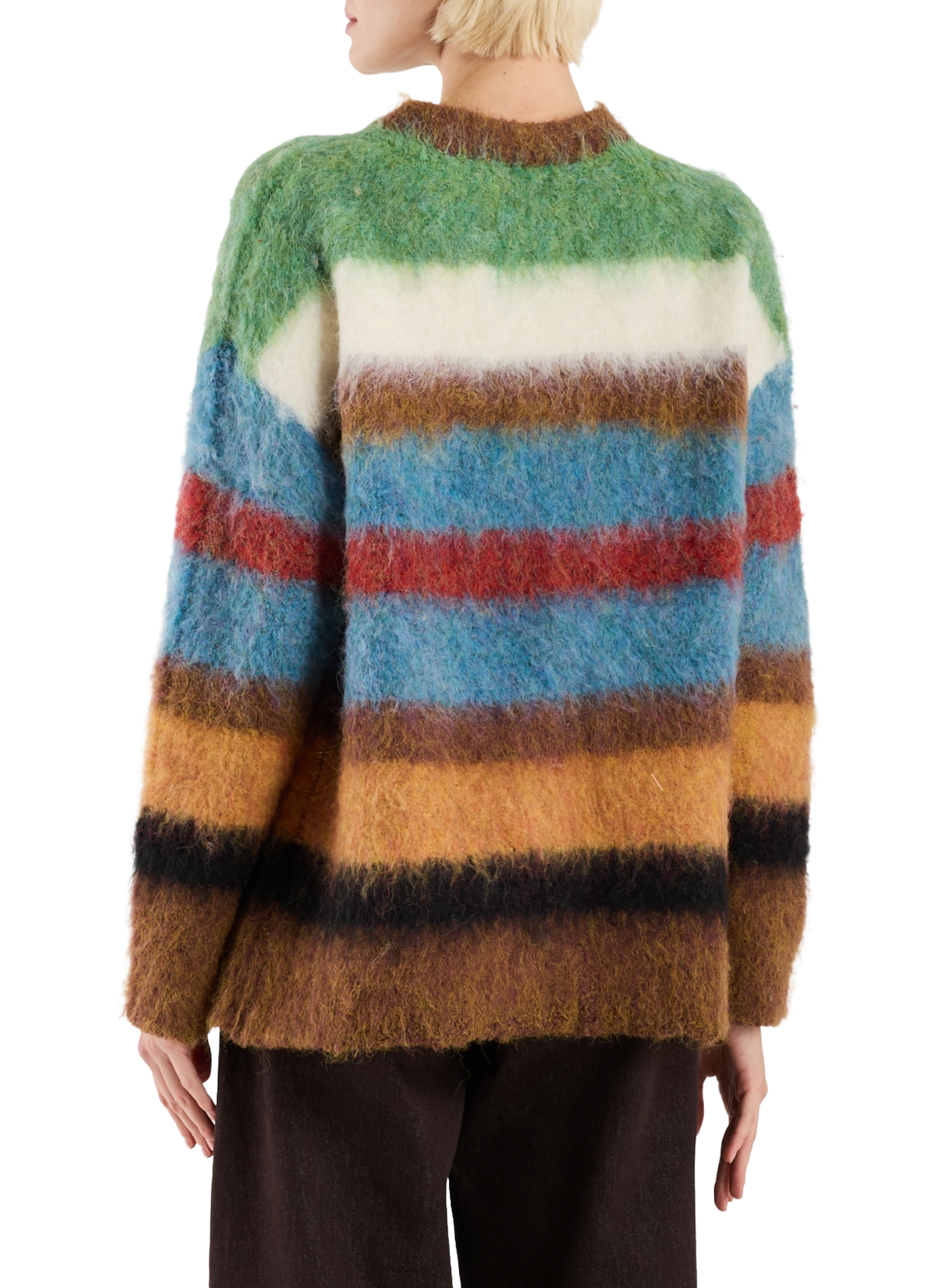 Pull rayé en maille TOPSHOP Marron