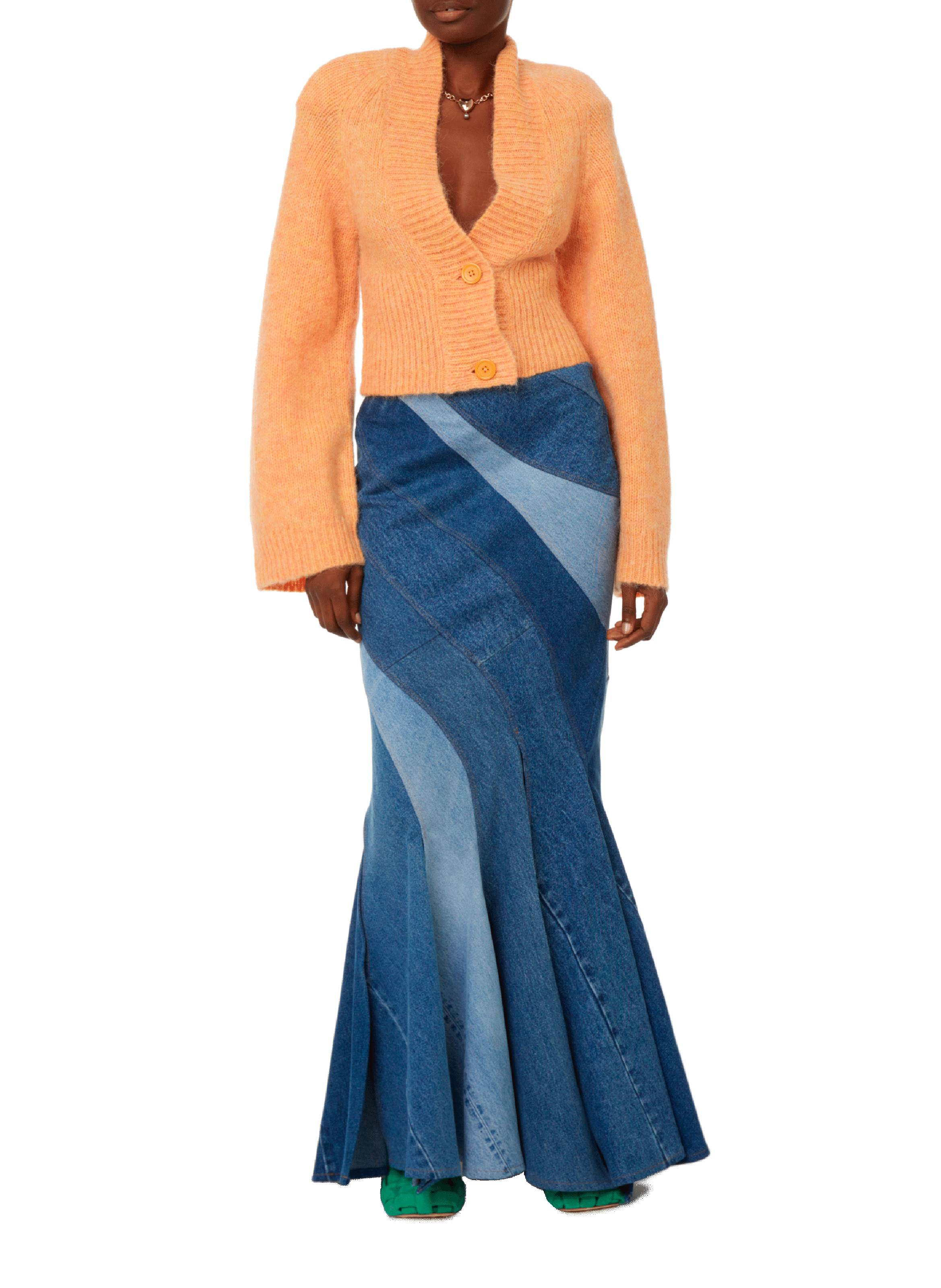 Cardigan en laine ROTATE Orange