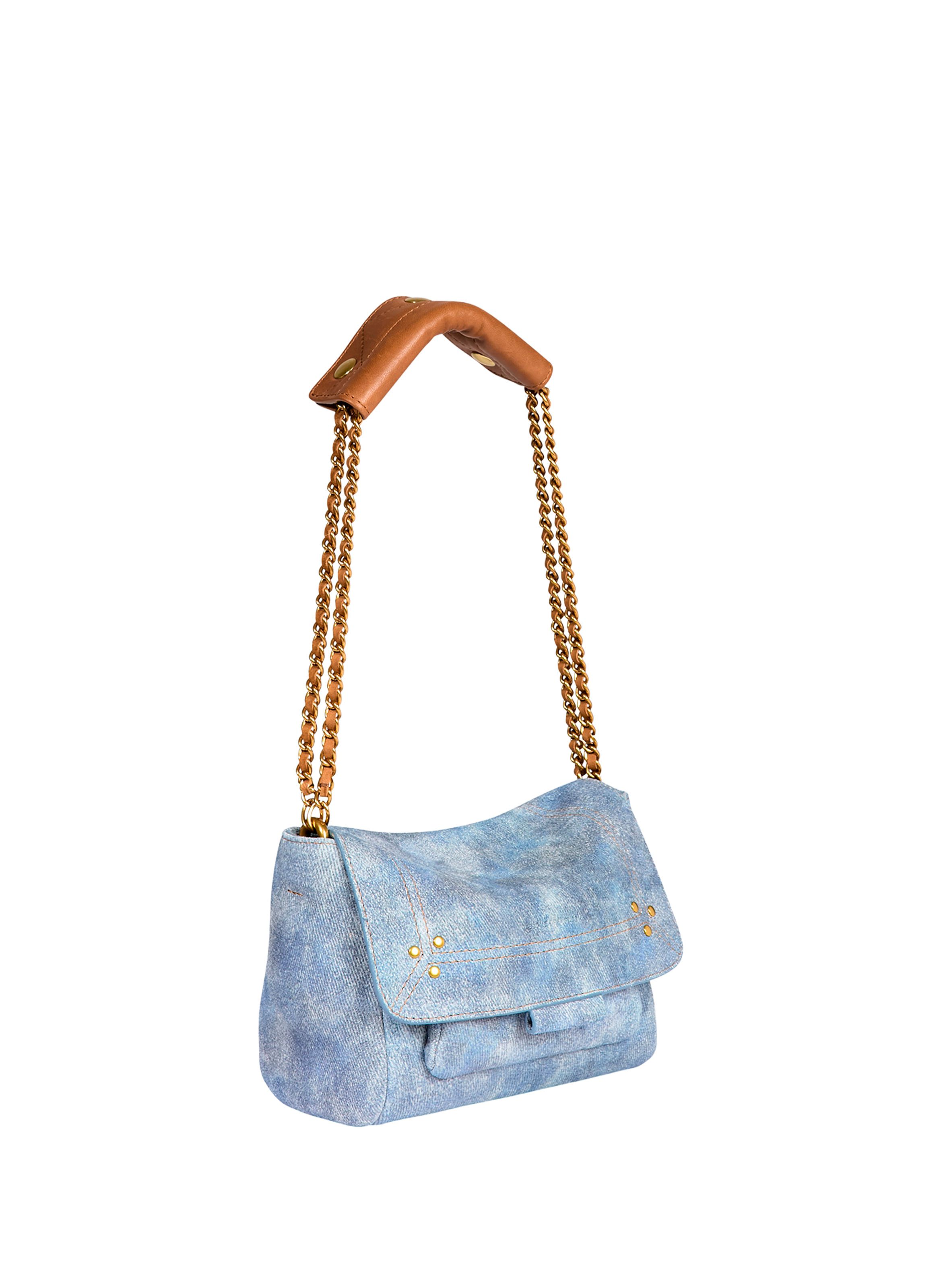 Crossbody bag Lulu S in calf leather and goat leather JÉRÔME DREYFUSS Blue