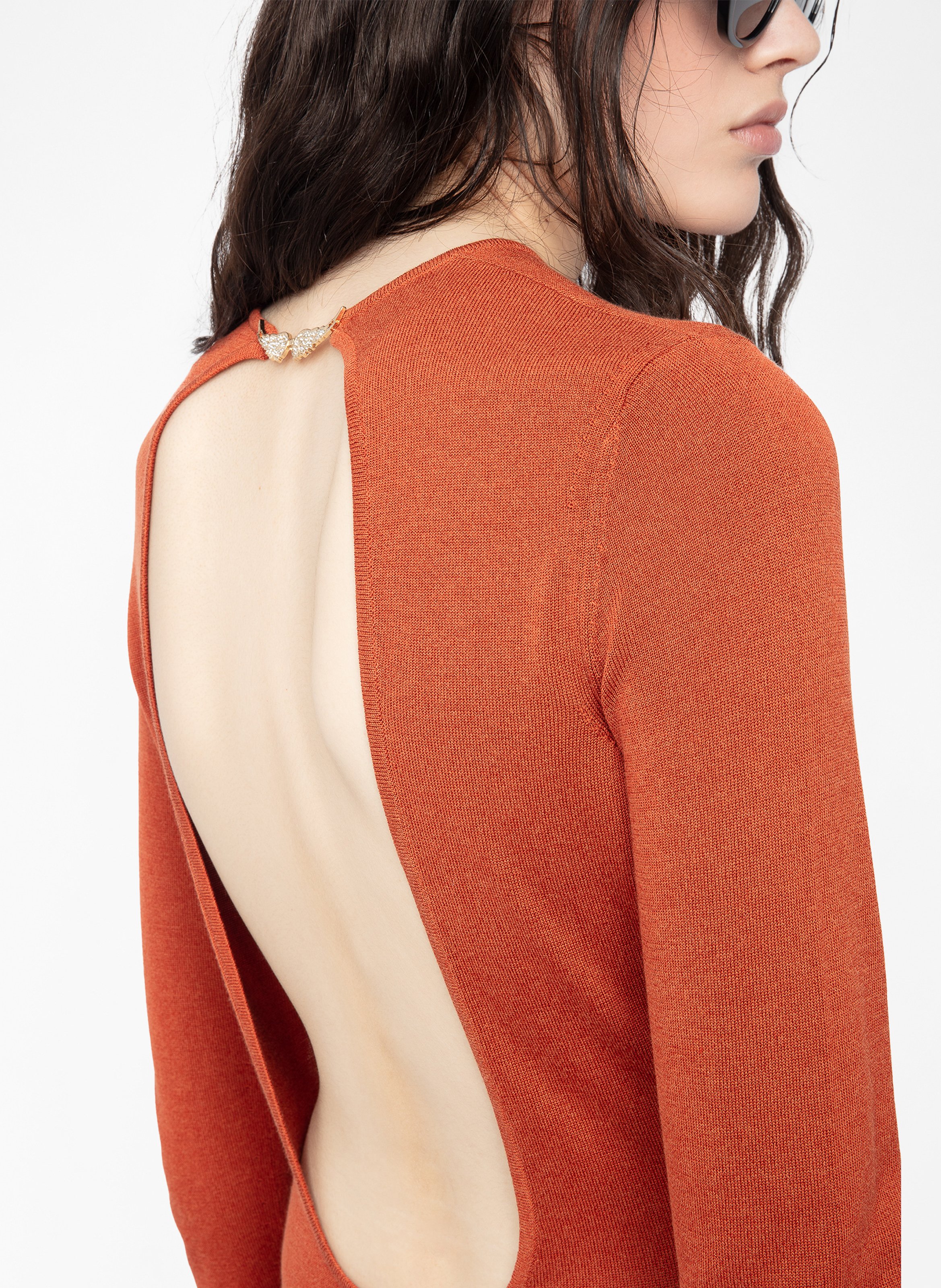 Robe longue col rond sarra ZADIG&VOLTAIRE Marron