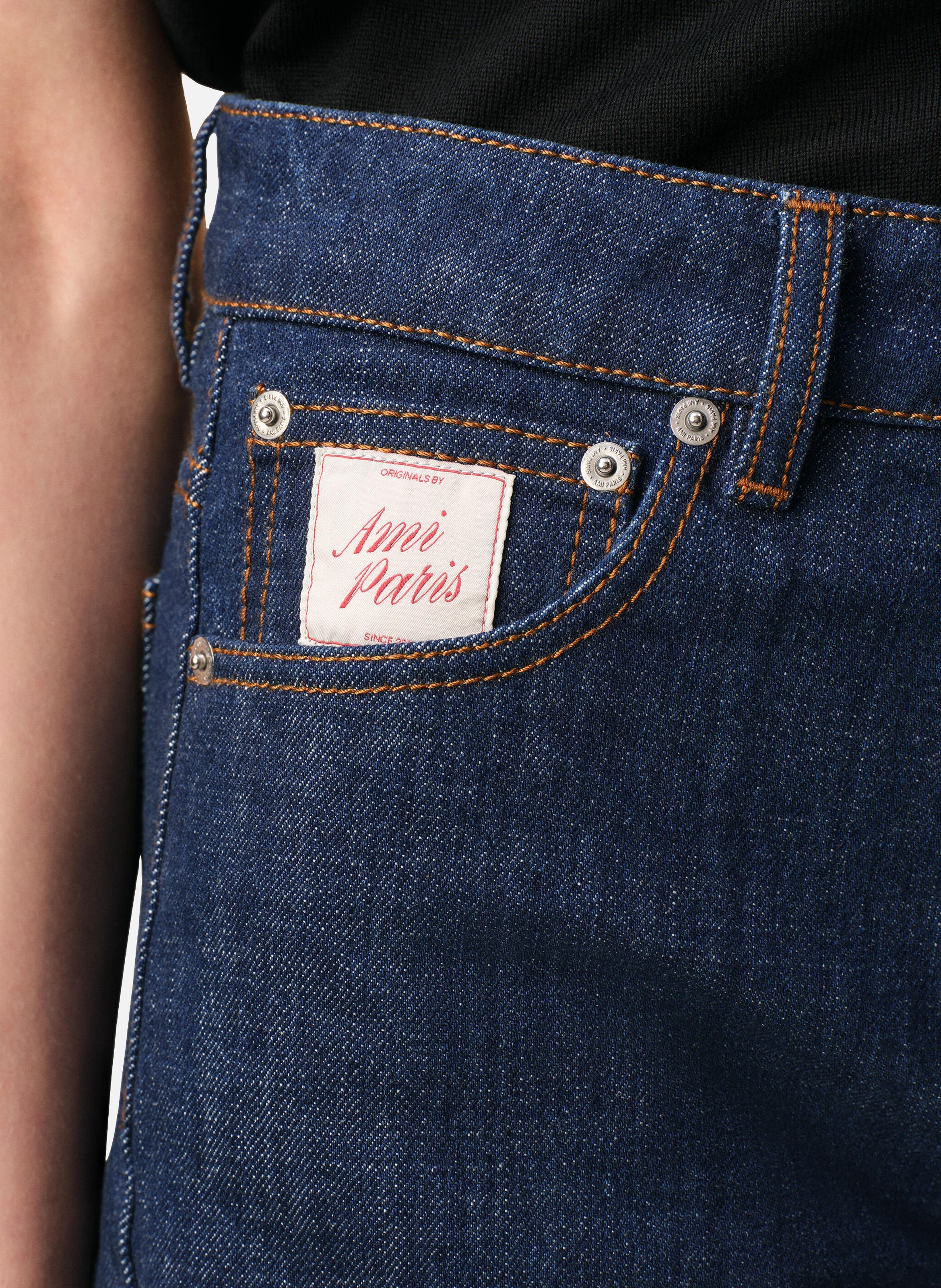 Short empiècement héritage ami paris en coton AMI PARIS Bleu