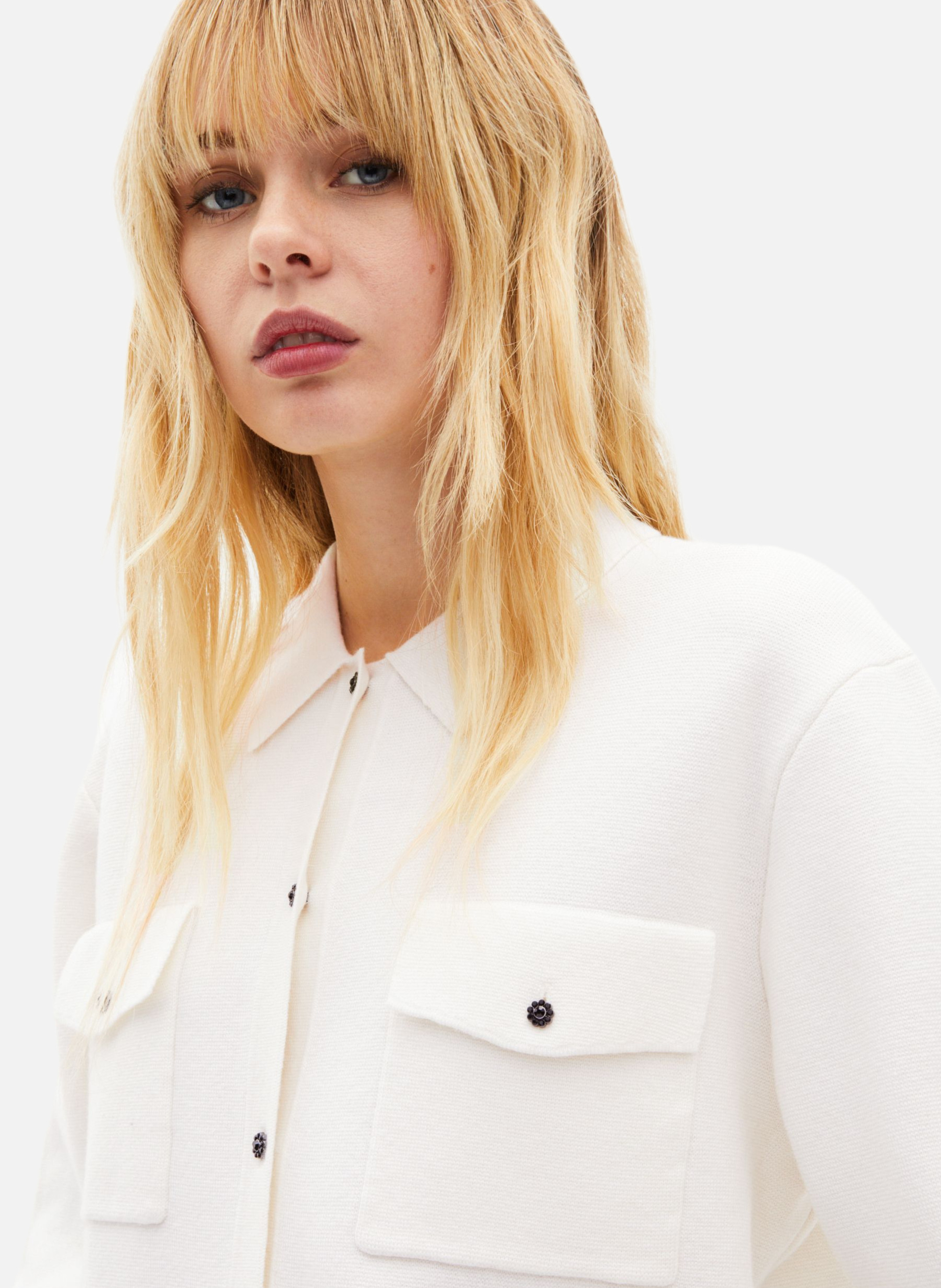 Cardigan en laine merinos et coton THE KOOPLES Beige