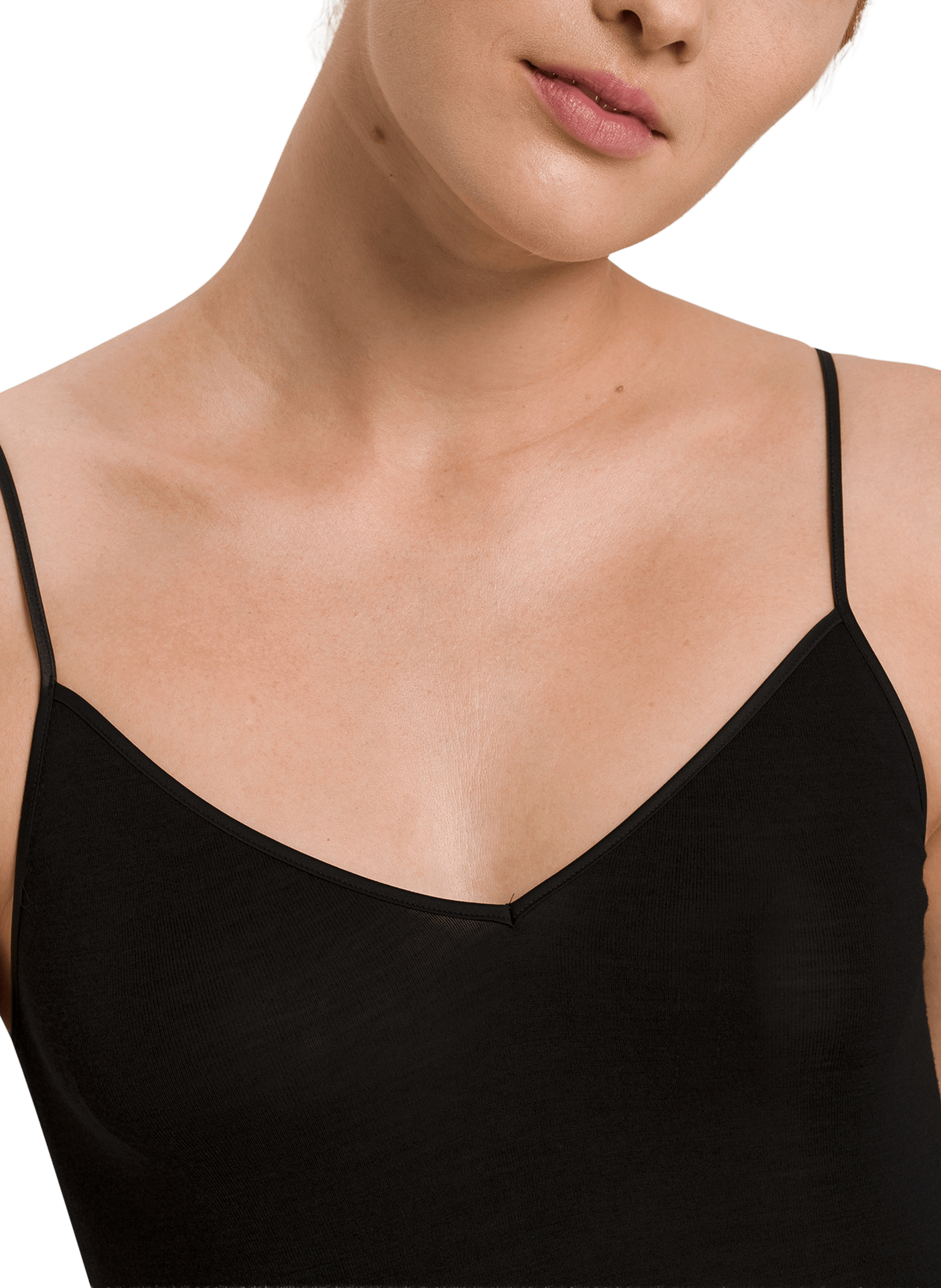 Wool and silk tank top HANRO Black