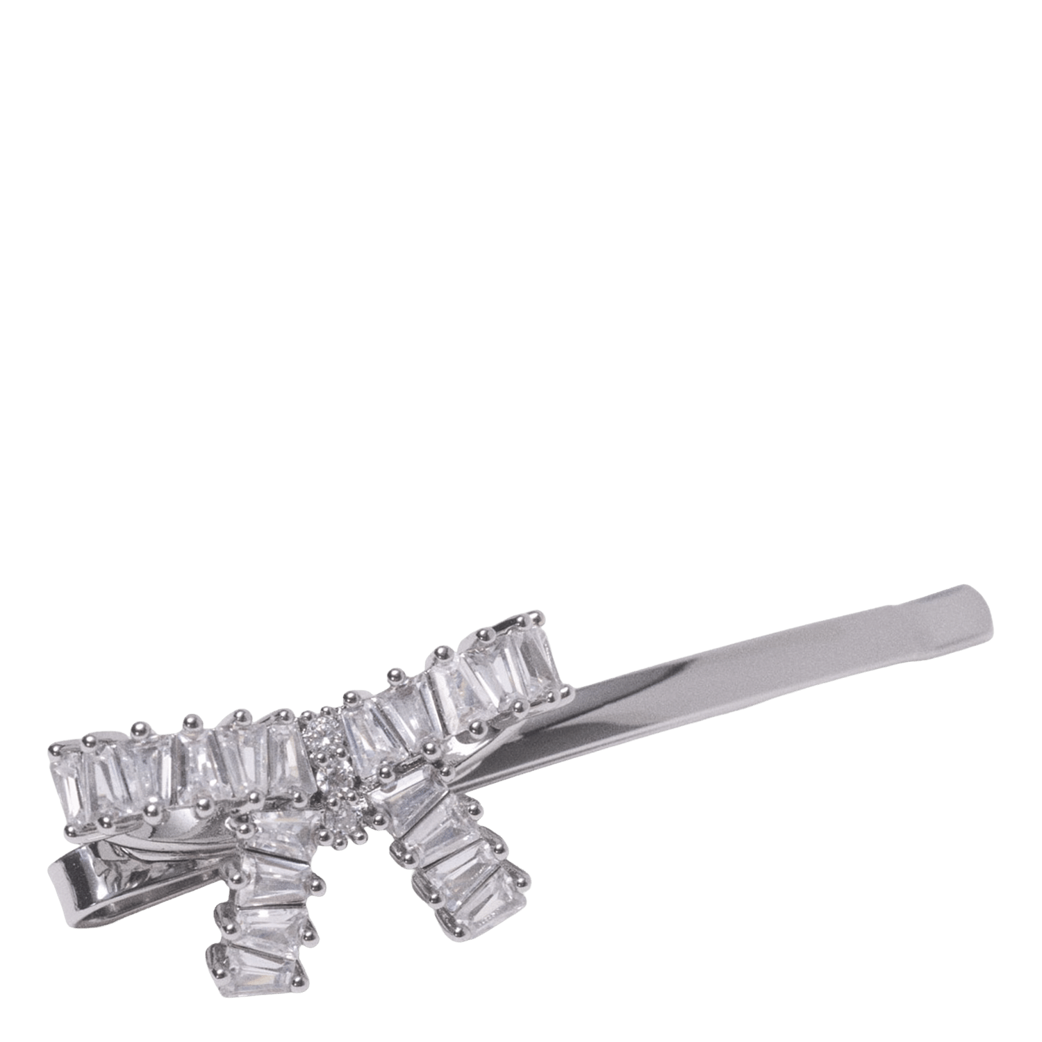 Barette nœud en strass MAJE Argent