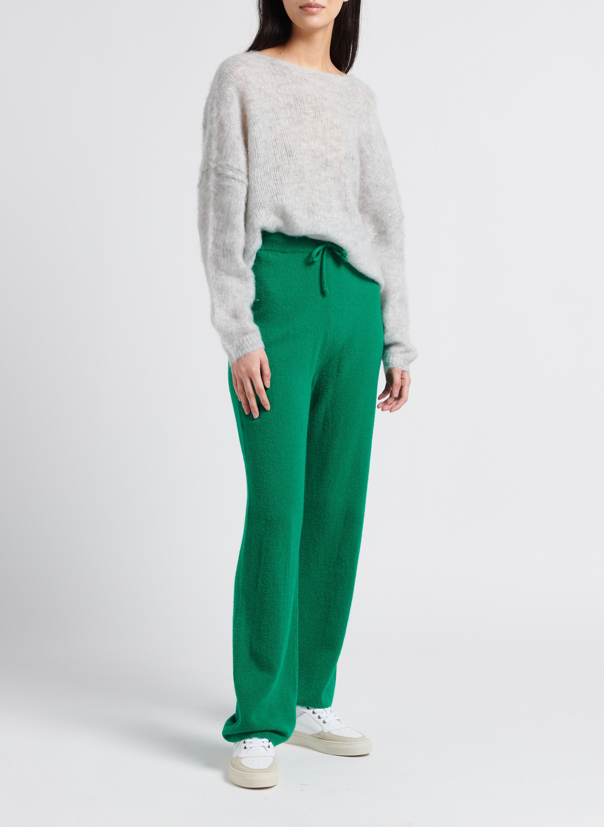 Pull col bateau en alpaga et laine yanbay AMERICAN VINTAGE Gris