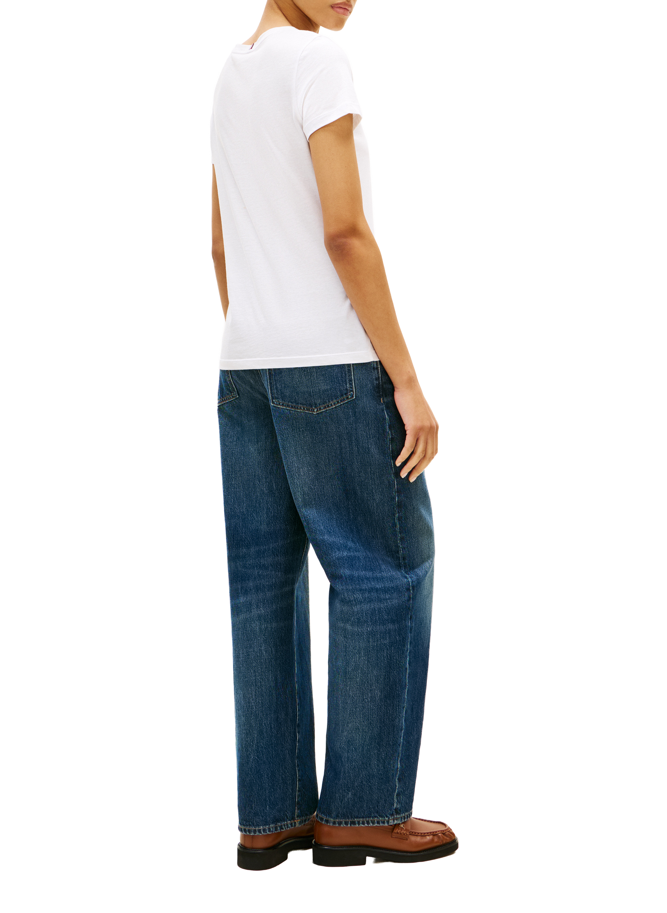 T-shirt droit manches courtes en coton TOMMY HILFIGER Blanc