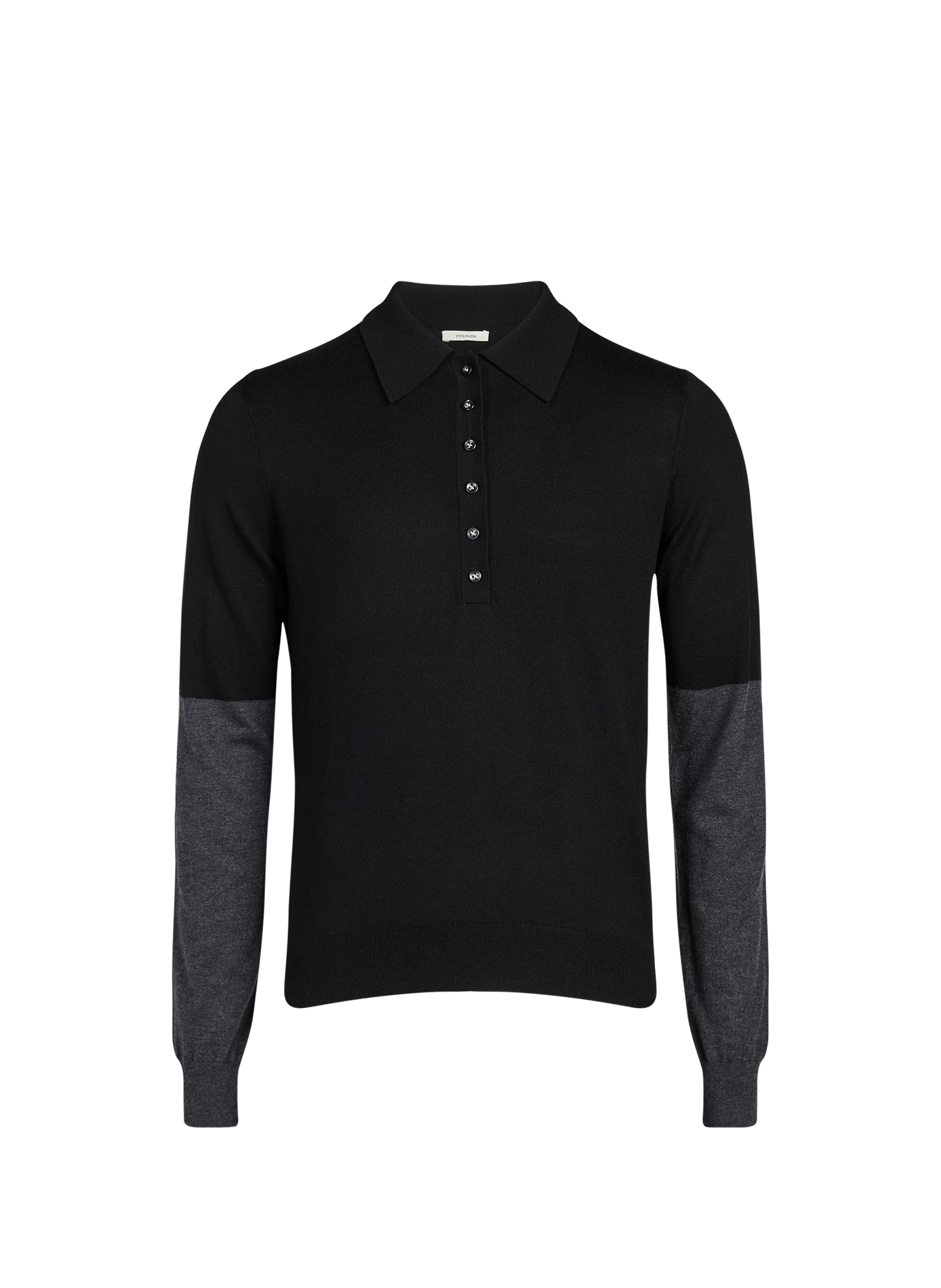 Polo manches longues en laine mélangée ENTIRE STUDIOS Noir