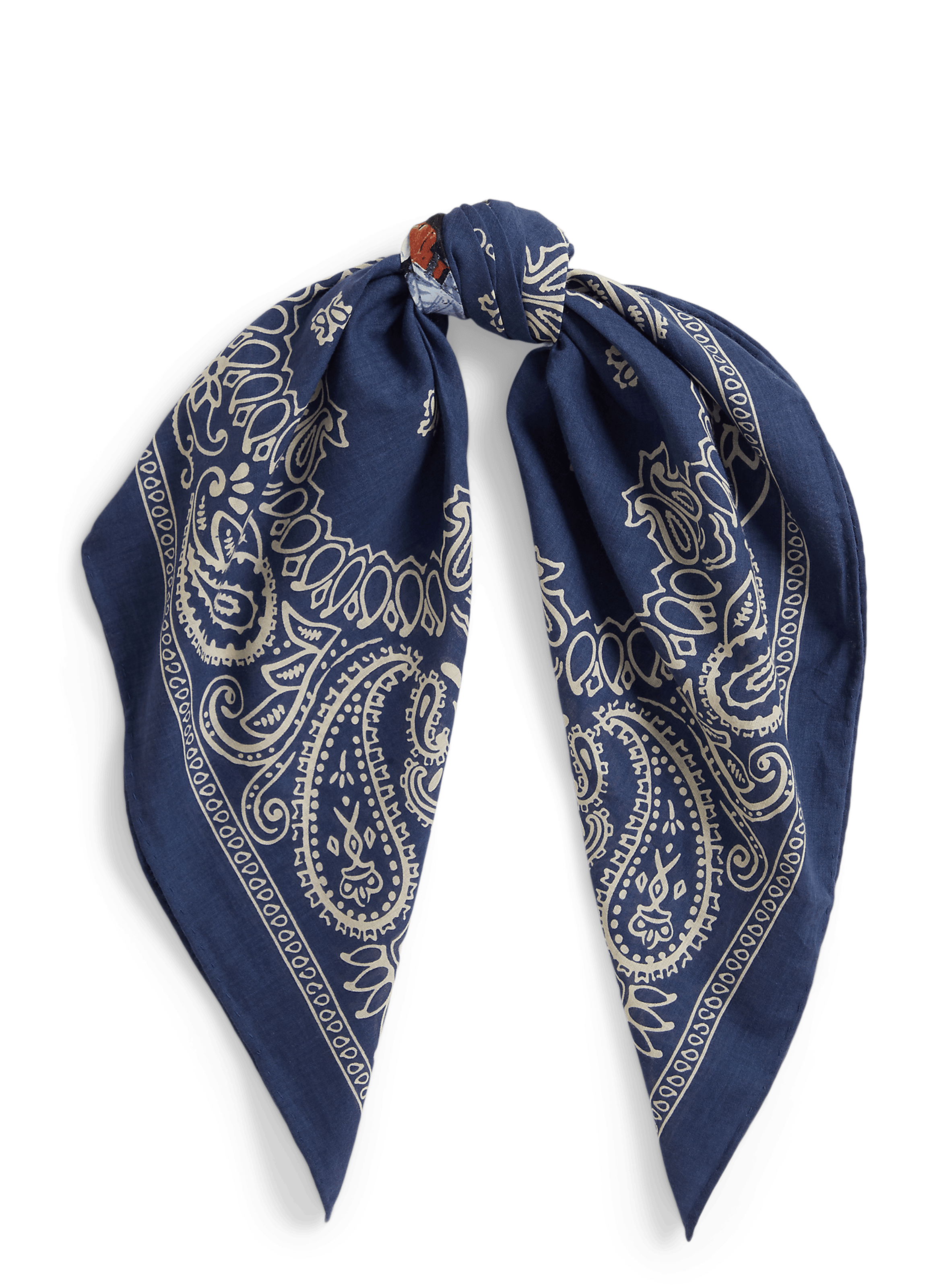 Foulard carré à motif cachemire avec ours POLO RALPH LAUREN Bleu