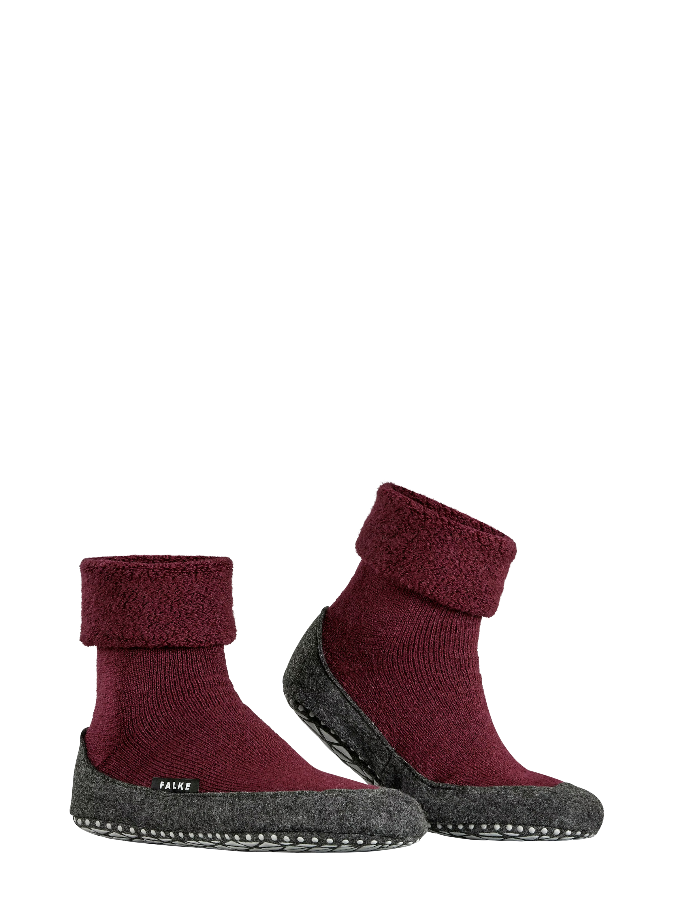 Chaussons anti-dérapant en laine mélangée FALKE Rouge