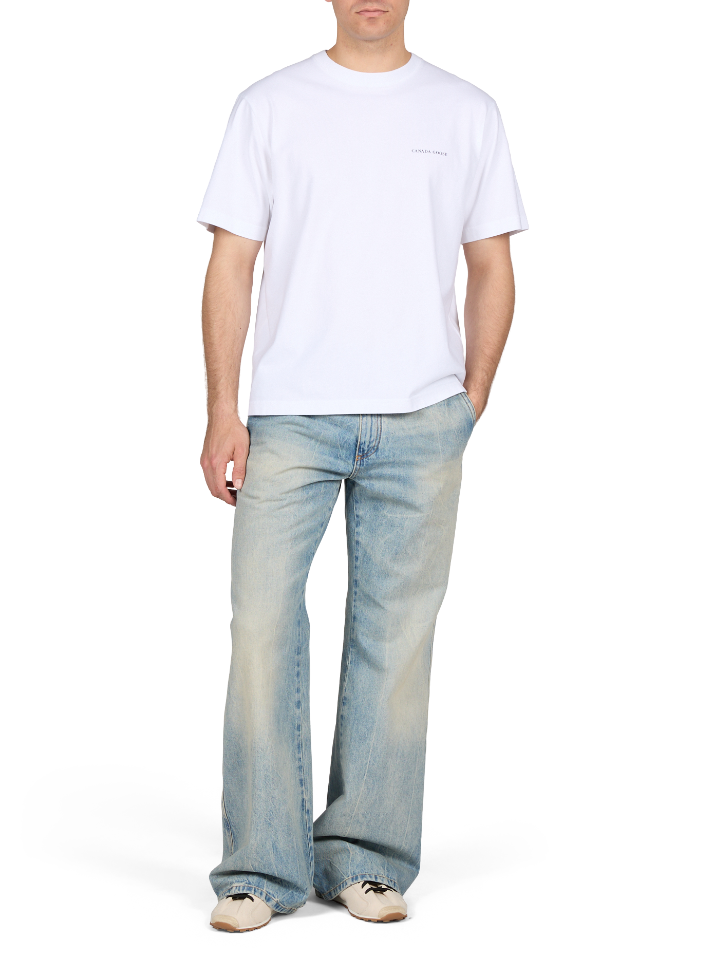 Jean flare délavé en coton AMIRI Bleu