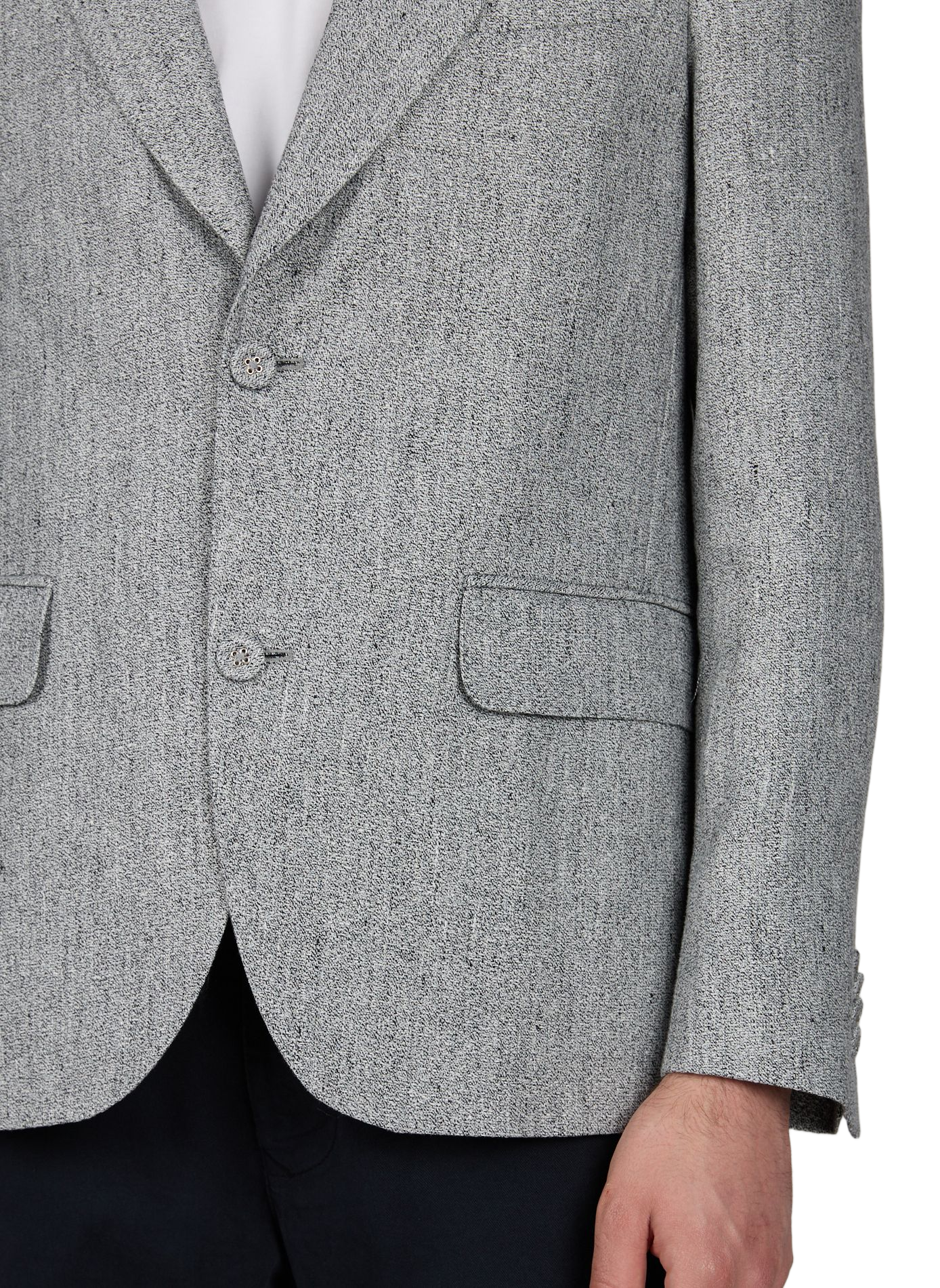 Veste de tailleur droite boutonnée en lin OFFICINE GENERALE Gris